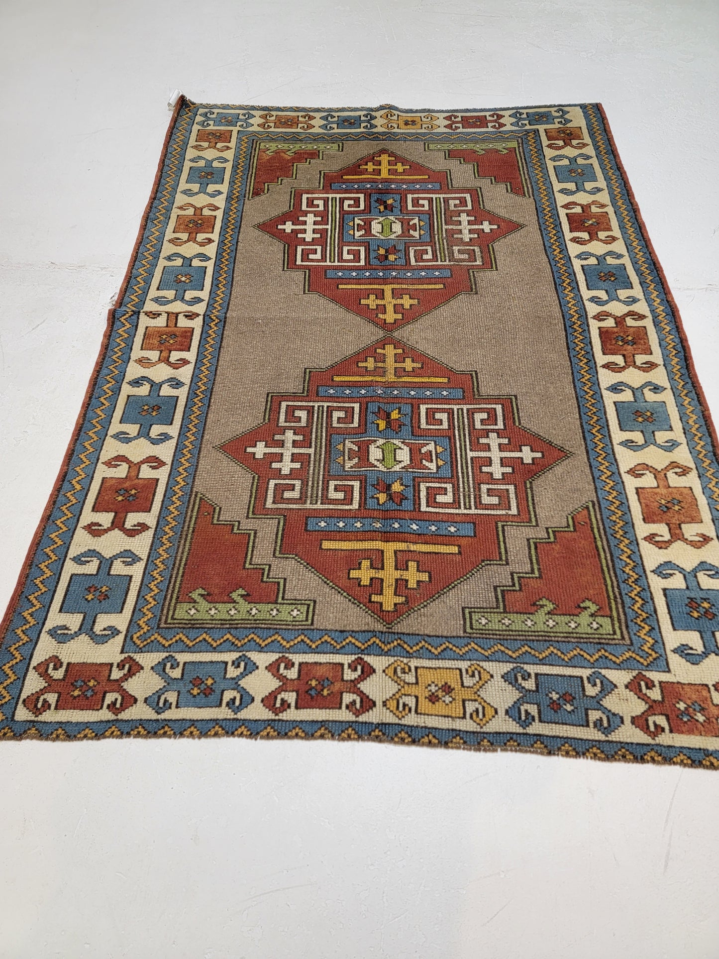 Hand-Knotted Wool Area Rug Turkish Anatolian Konya 4'7" x 6'6"
