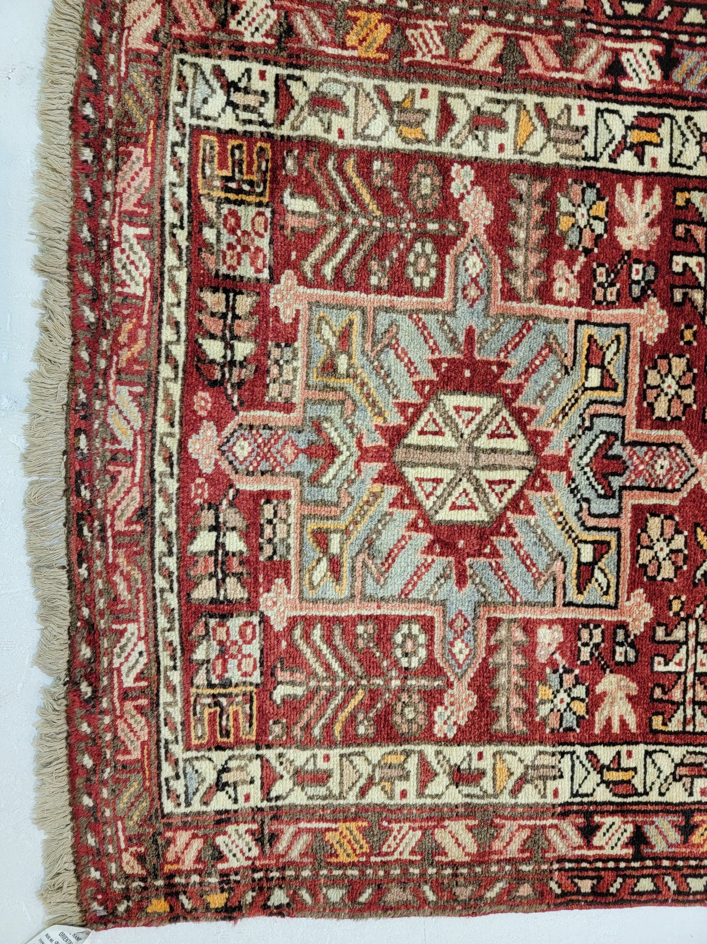 Antique Hand-Knotted Wool Runner Heriz Karajeh 2'11" x 16'3"