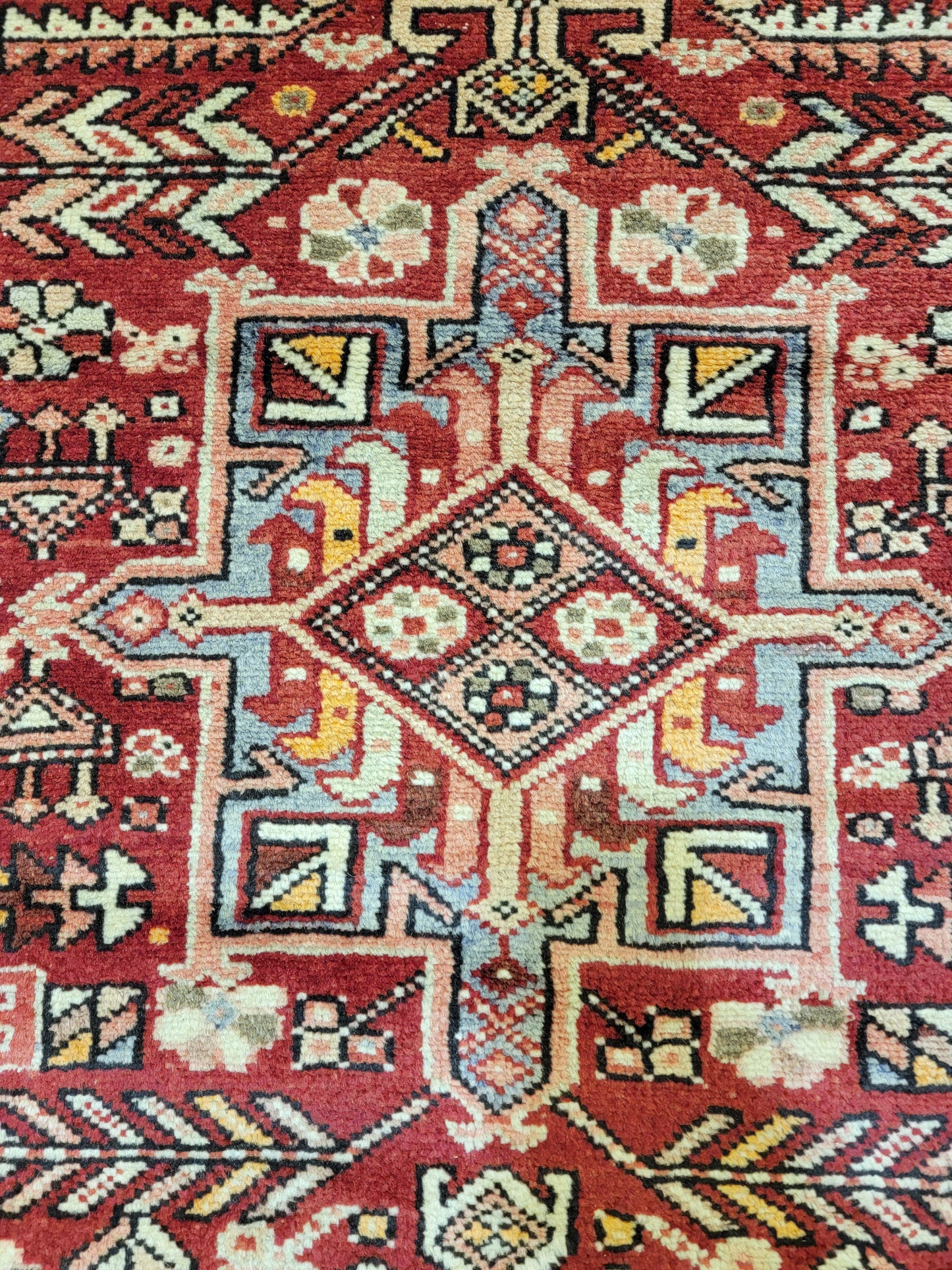 Antique Hand-Knotted Wool Runner Heriz Karajeh 2'11" x 16'3"