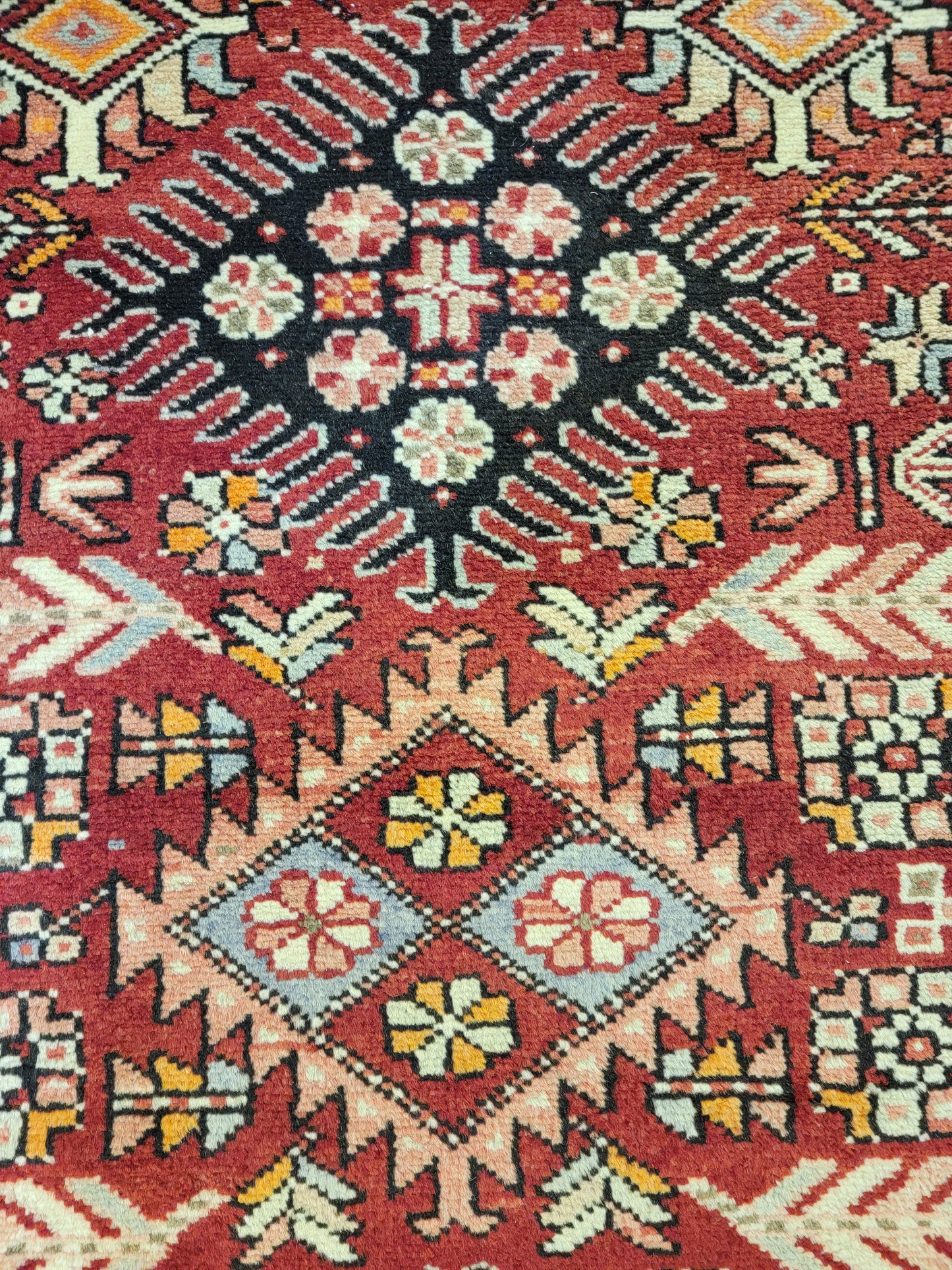Antique Hand-Knotted Wool Runner Heriz Karajeh 2'11" x 16'3"