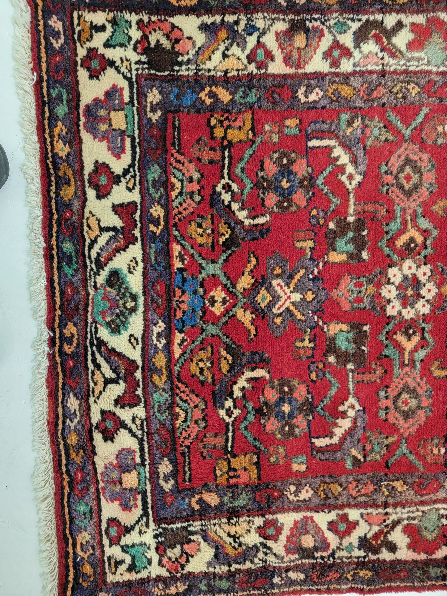 Antique Hand-Knotted Wool Runner Hamedan 2'11" x 16'2"