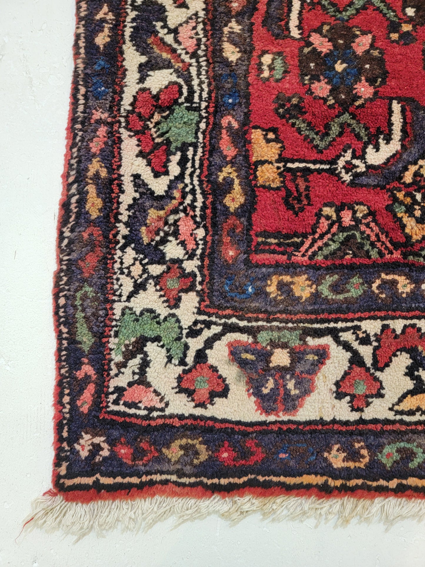 Antique Hand-Knotted Wool Runner Hamedan 2'11" x 16'2"