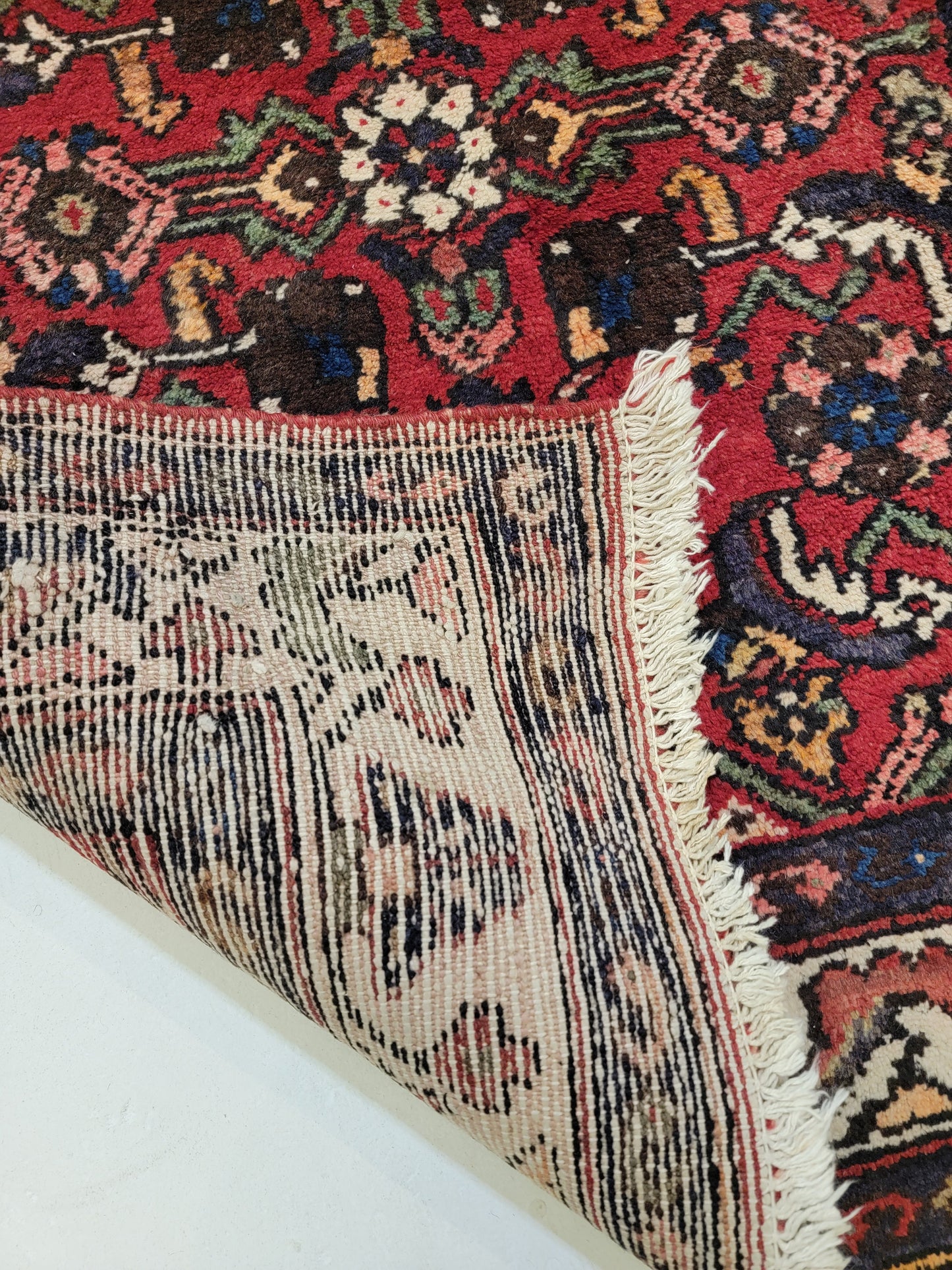 Antique Hand-Knotted Wool Runner Hamedan 2'11" x 16'2"