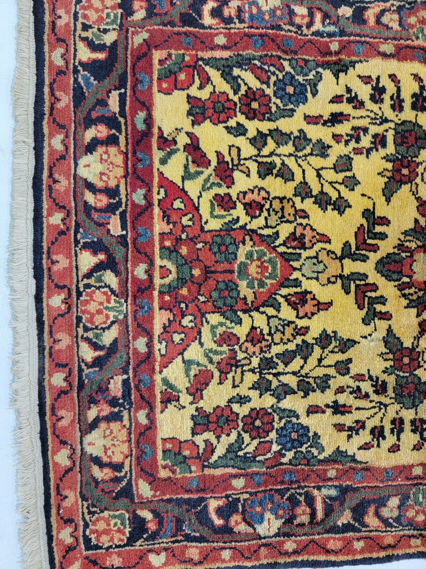 Antique Hand-Knotted Wool Runner Hamedan Rudbar 2'7" x 14'2"