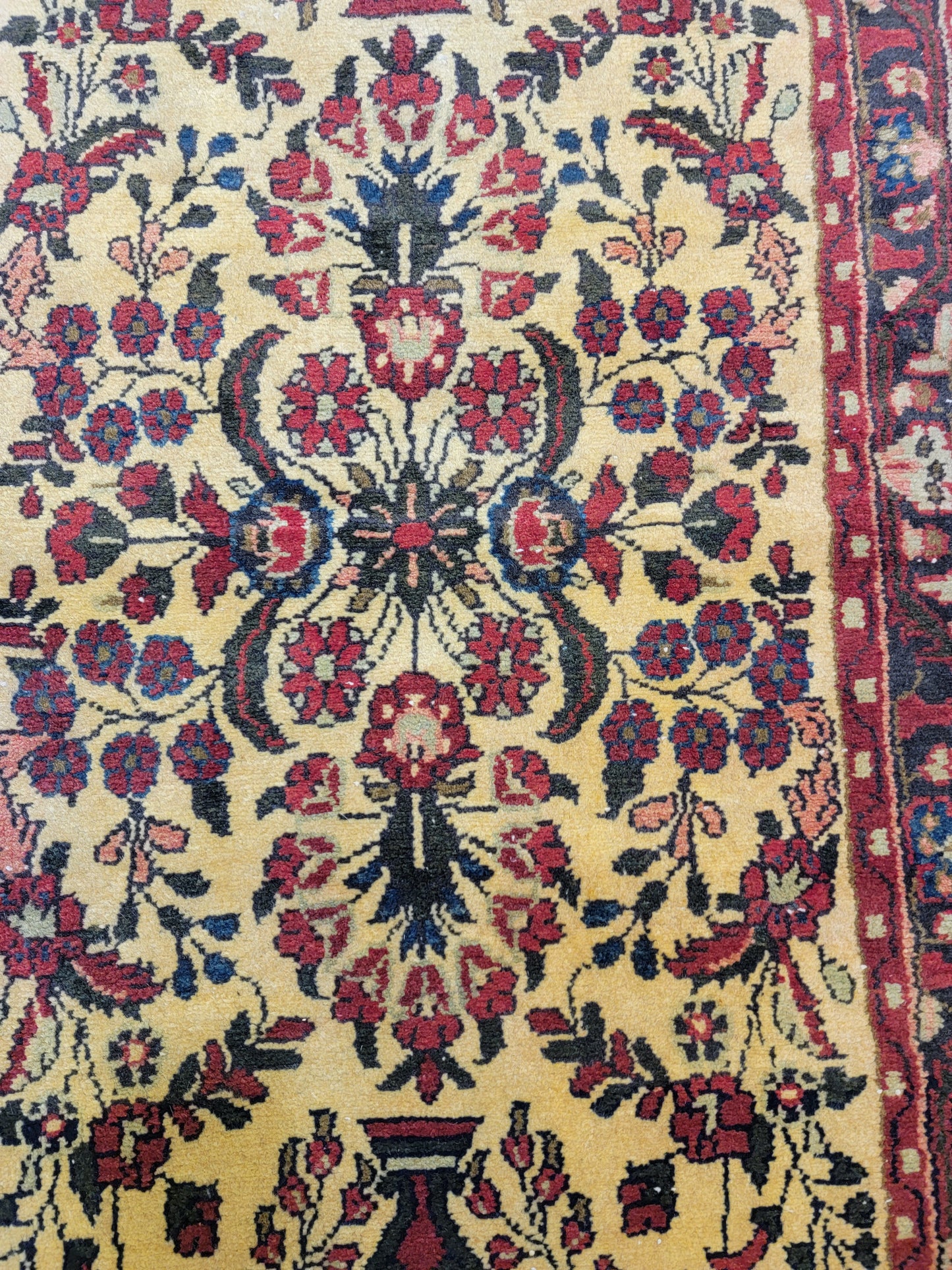 Antique Hand-Knotted Wool Runner Hamedan Rudbar 2'7" x 14'2"