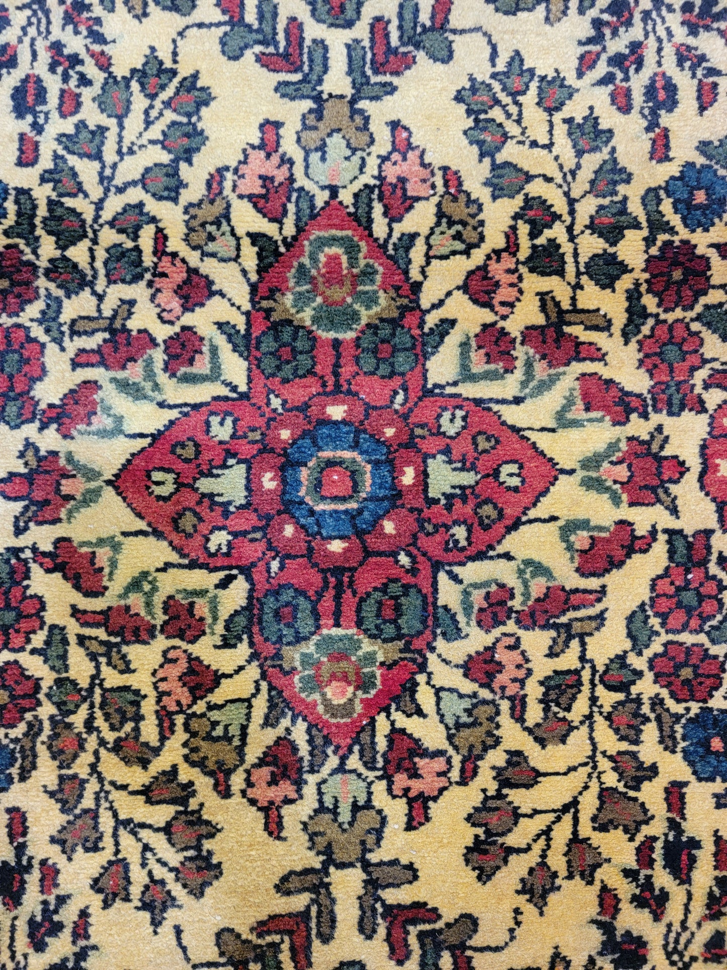 Antique Hand-Knotted Wool Runner Hamedan Rudbar 2'7" x 14'2"