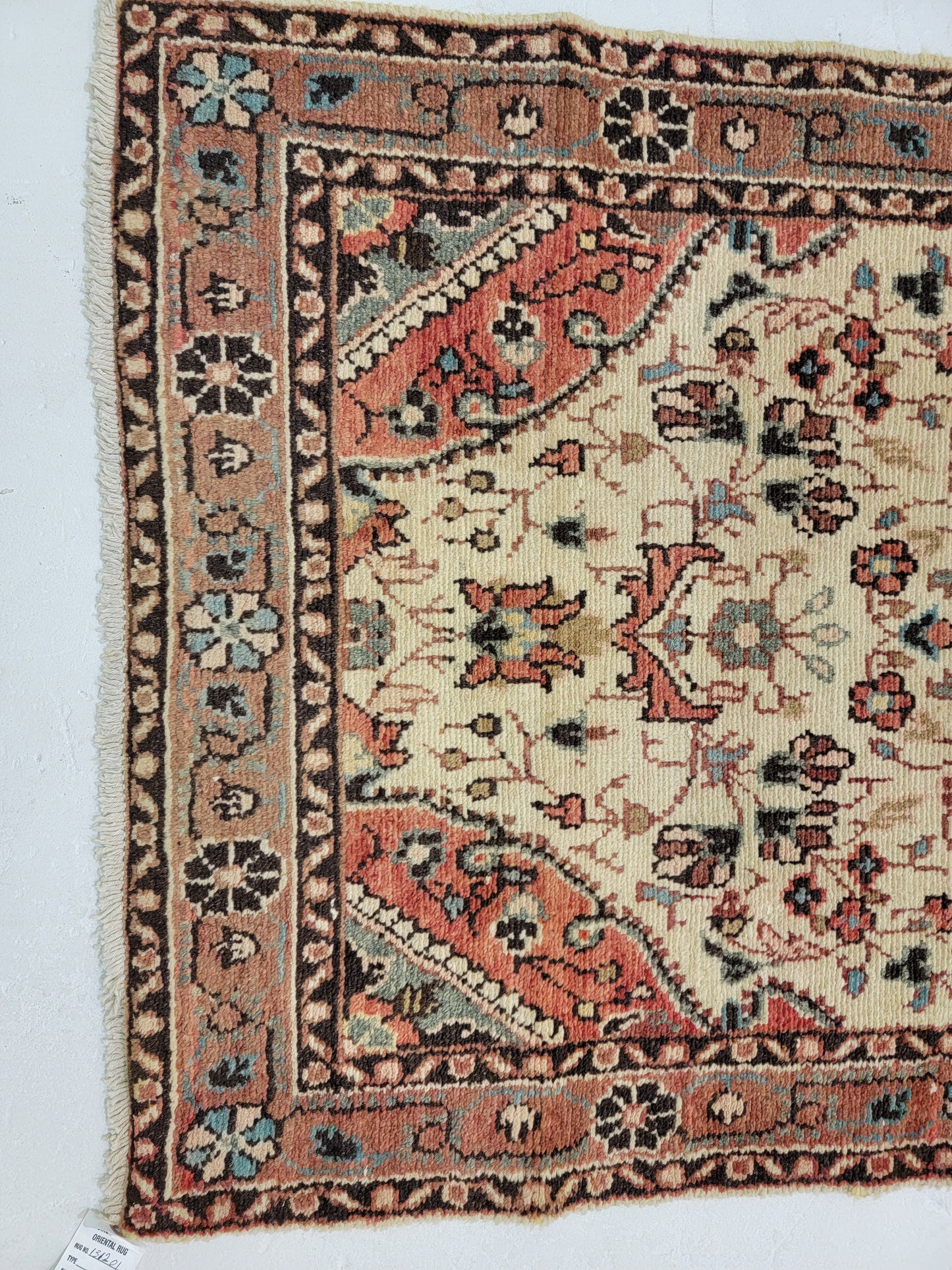 Antique Hand-Knotted Wool Runner Sarouk 2'8" x 16'7"