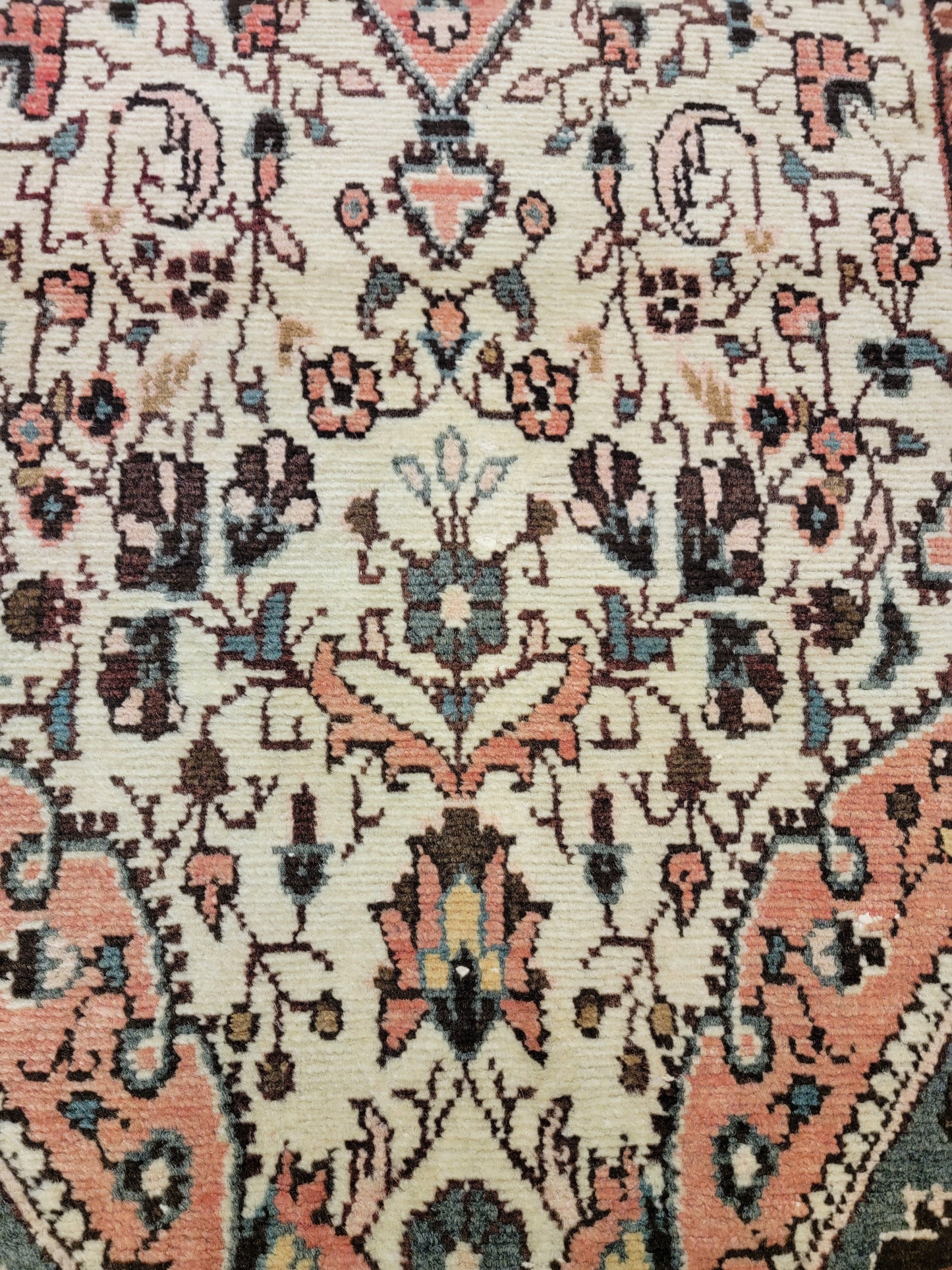 Antique Hand-Knotted Wool Runner Sarouk 2'8" x 16'7"