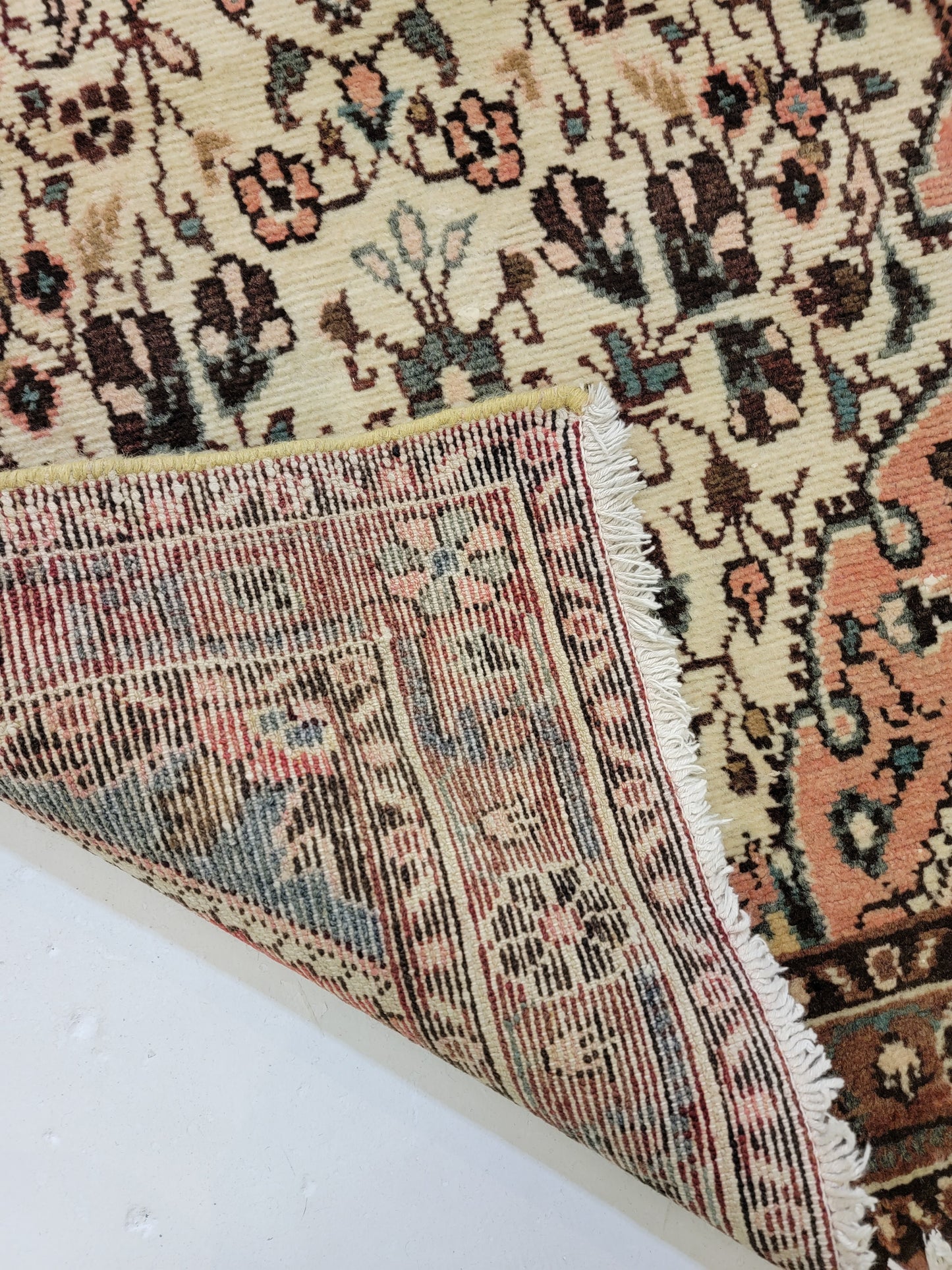 Antique Hand-Knotted Wool Runner Sarouk 2'8" x 16'7"