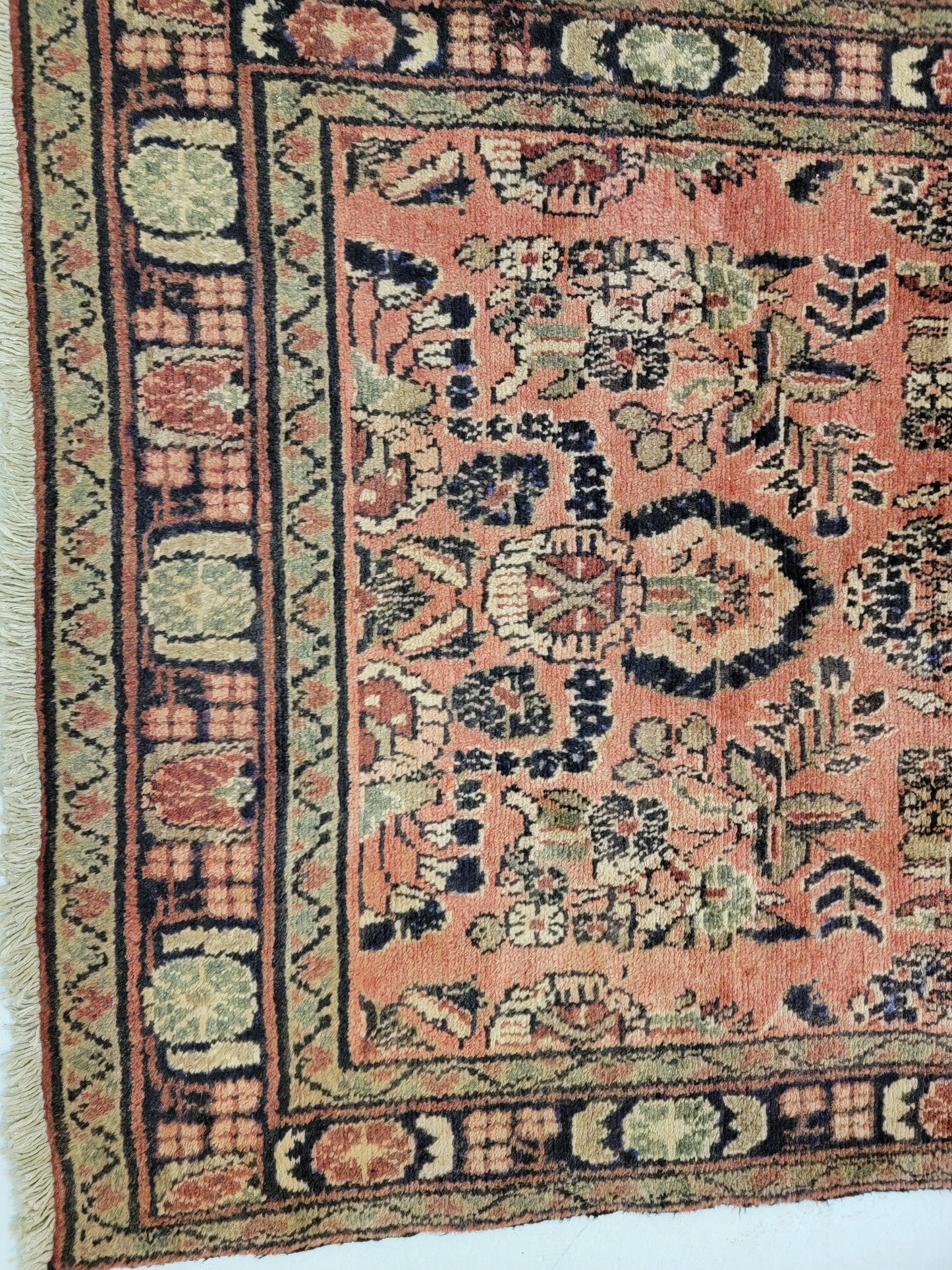 Antique Hand-Knotted Wool Runner Hamedan 3'1" x 16'6"