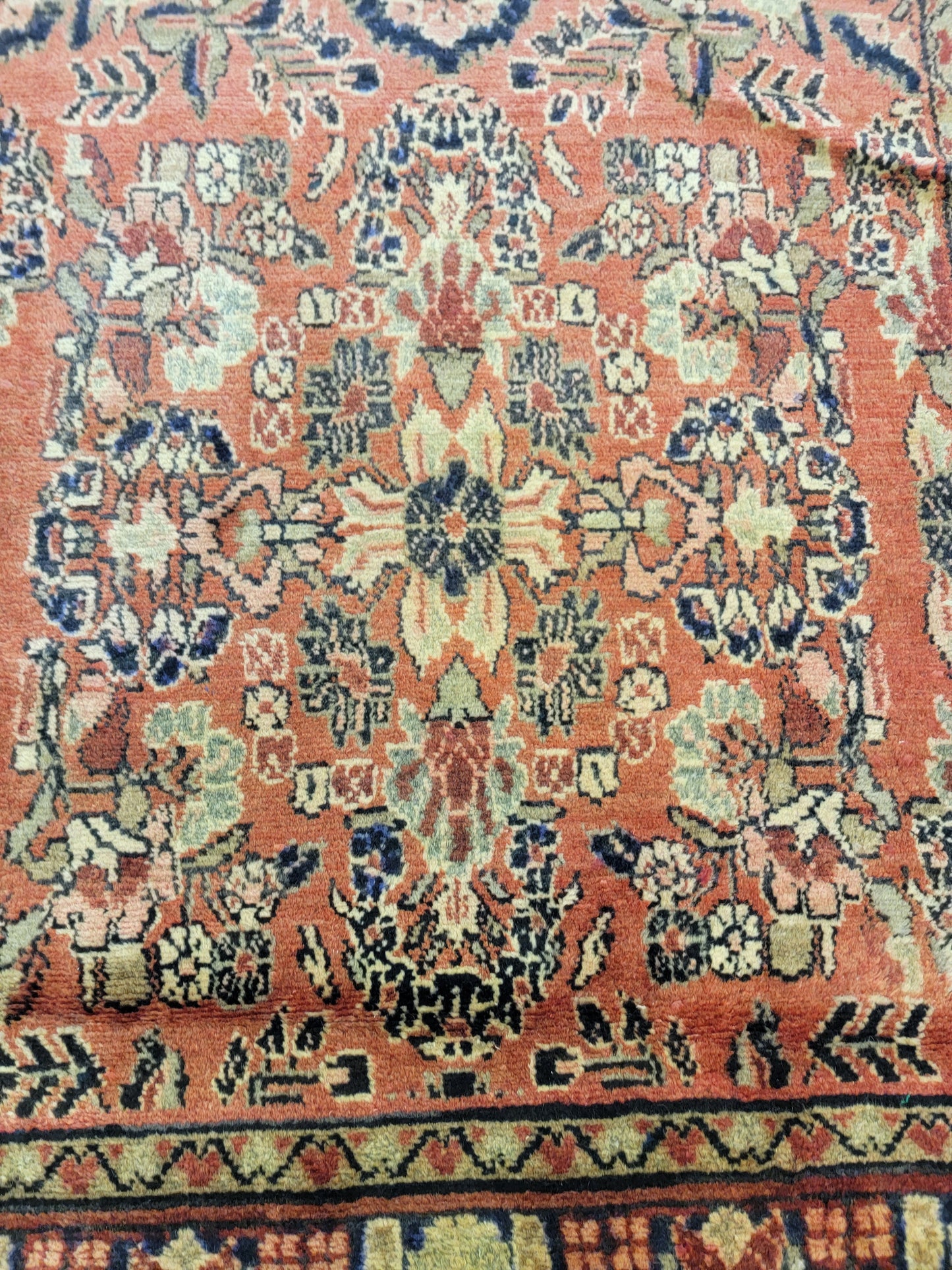 Antique Hand-Knotted Wool Runner Hamedan 3'1" x 16'6"