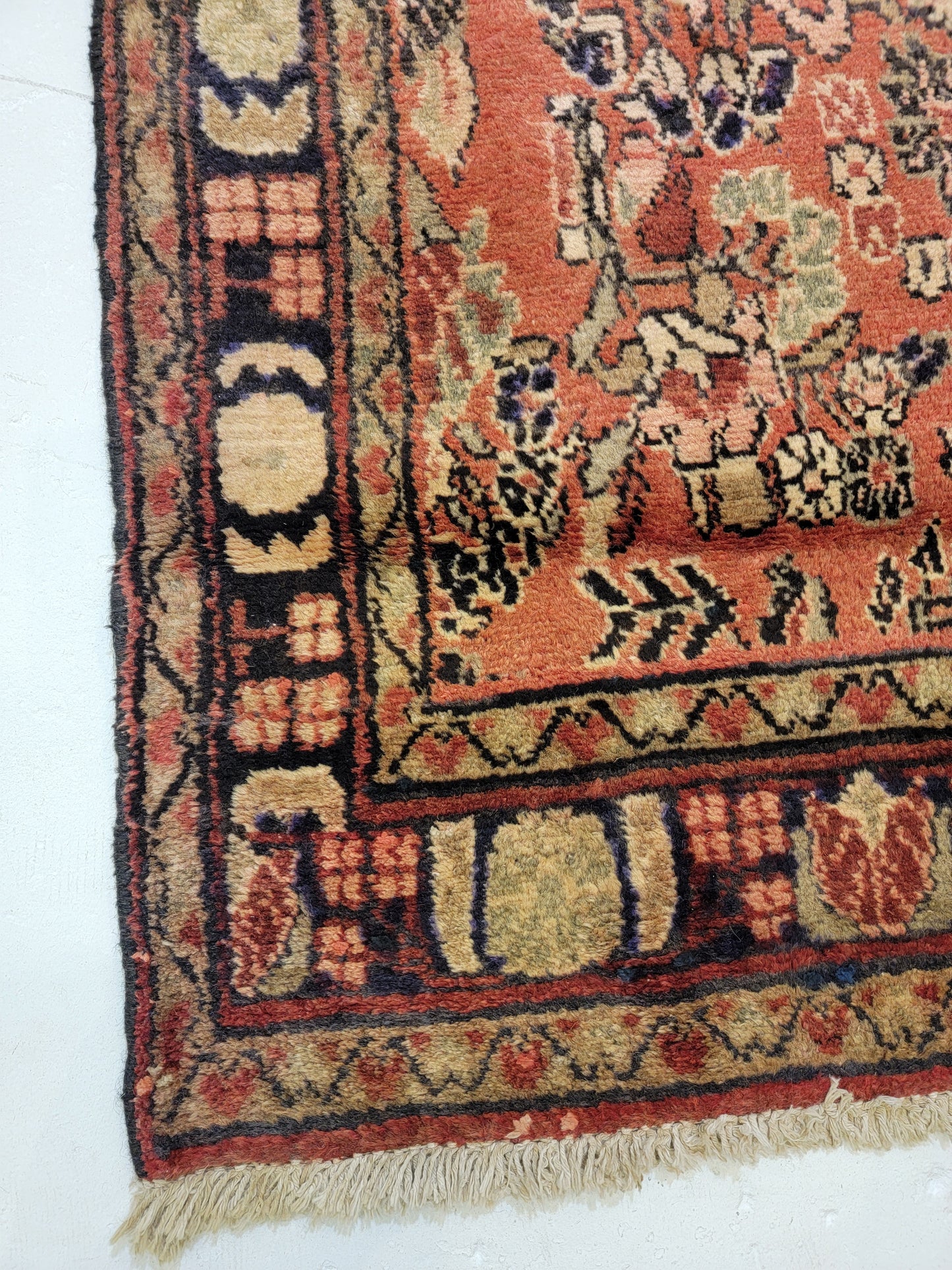 Antique Hand-Knotted Wool Runner Hamedan 3'1" x 16'6"