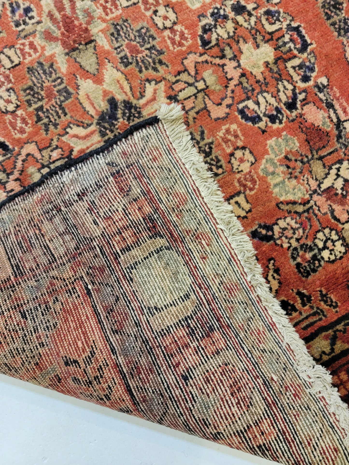 Antique Hand-Knotted Wool Runner Hamedan 3'1" x 16'6"