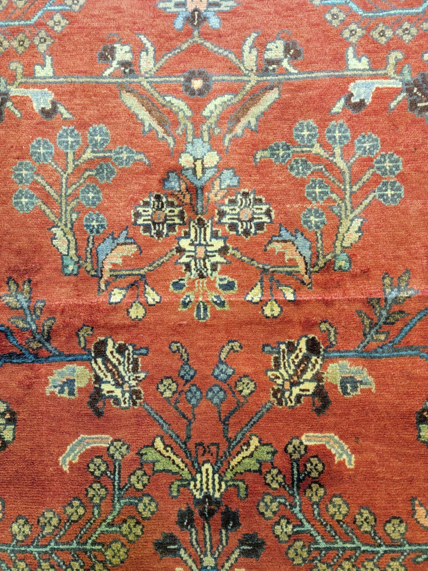 Antique Hand-Knotted Wool Runner Hamedan 3'8" x 14'3"