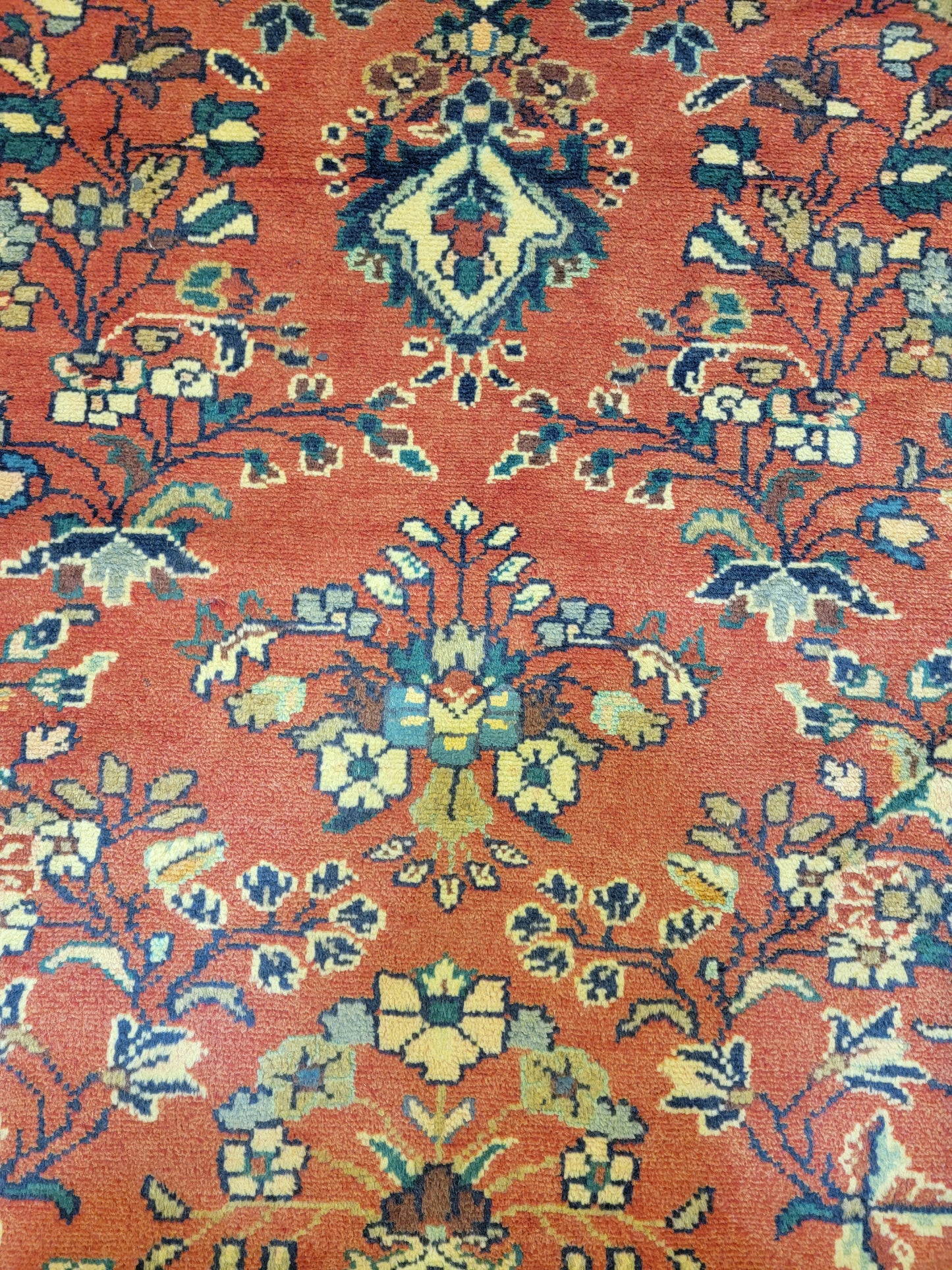 Antique Hand-Knotted Wool Runner Arak 3'10" x 13'