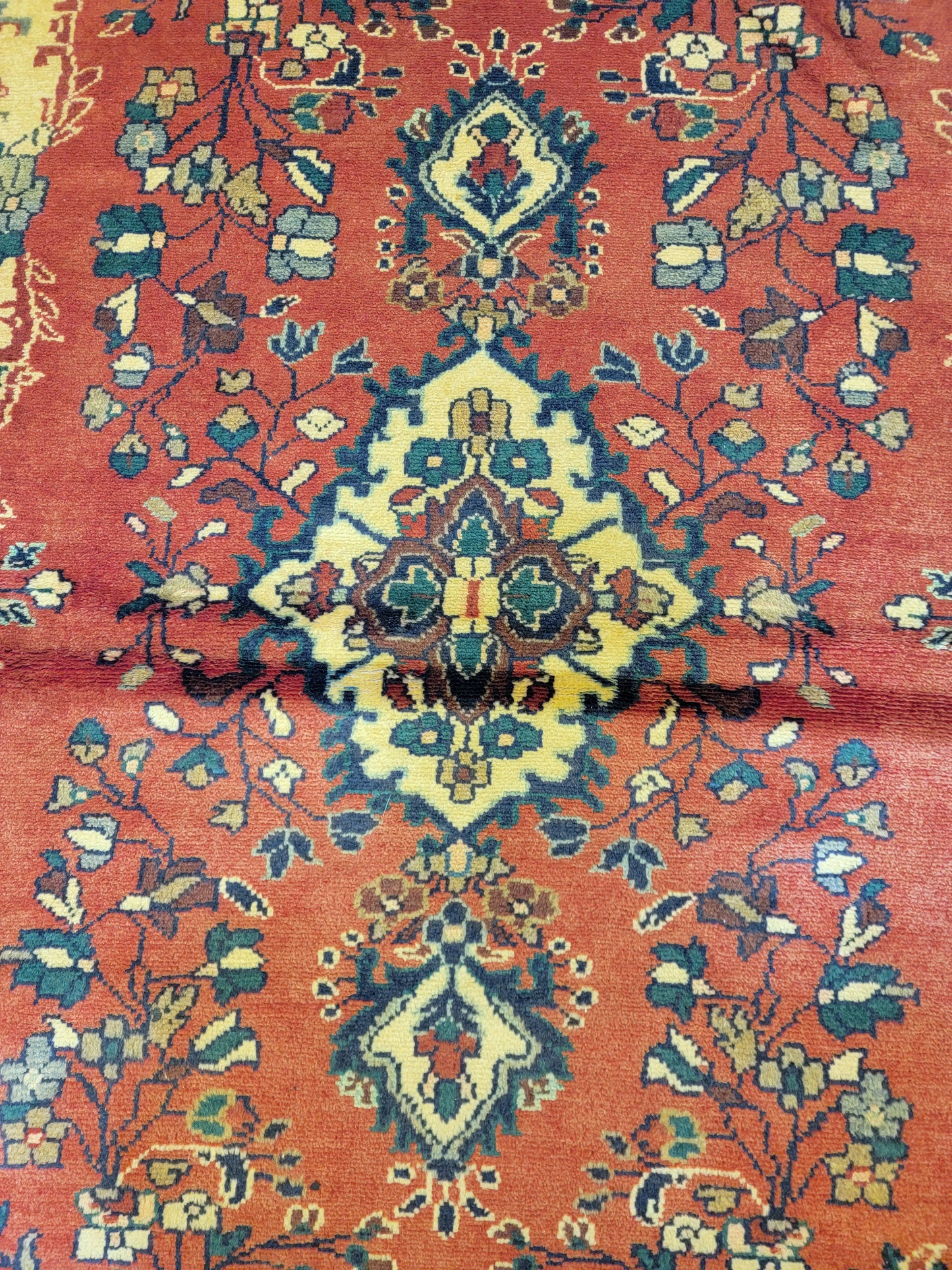 Antique Hand-Knotted Wool Runner Arak 3'10" x 13'