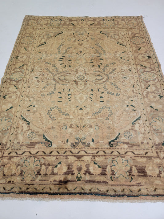 Antique Hand-Knotted Wool Area Rug Armenian Lillian 5' x 7'