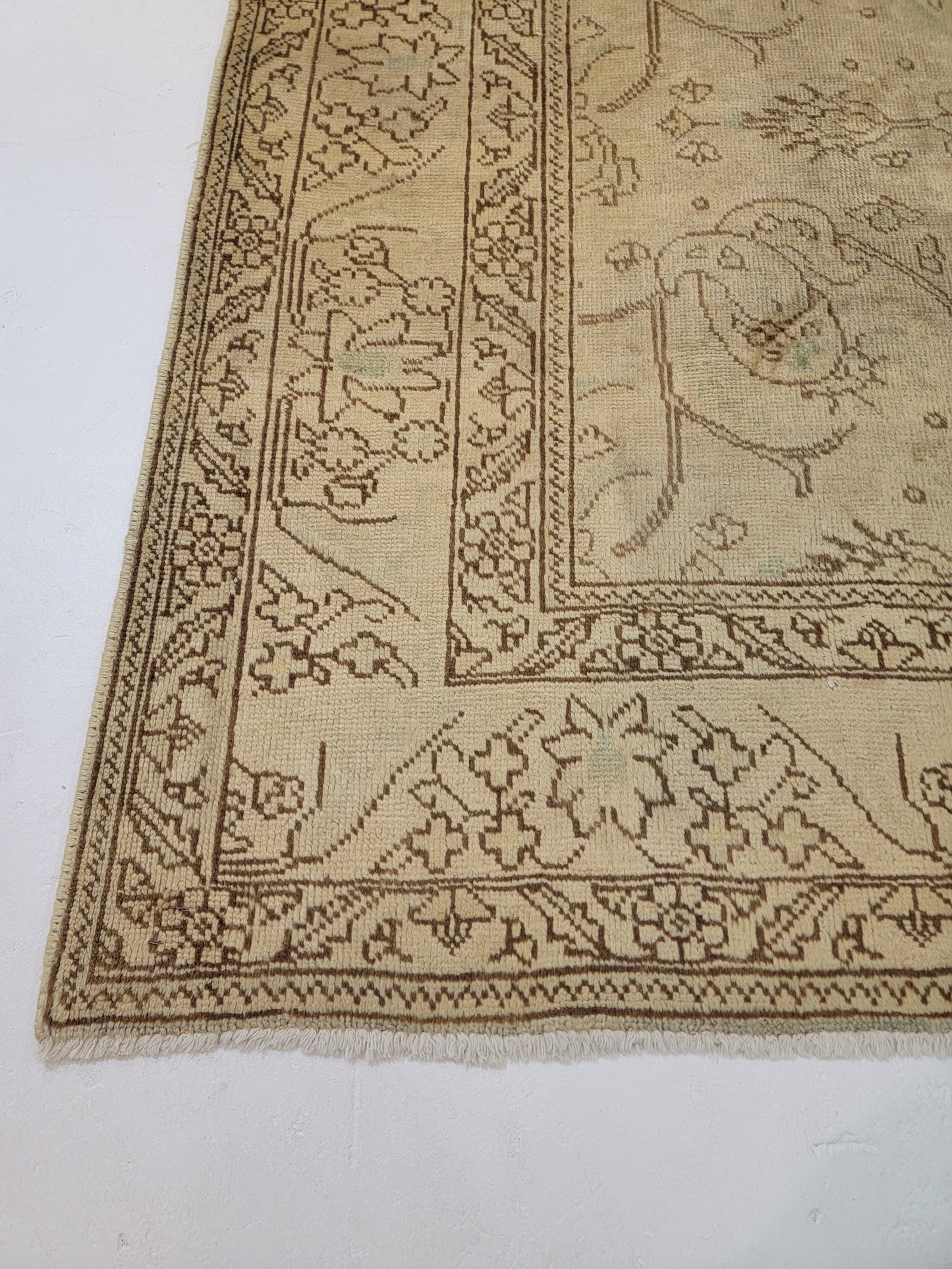 Antique Hand-Knotted Wool Area Rug Tabriz 3'5" x 4'5"