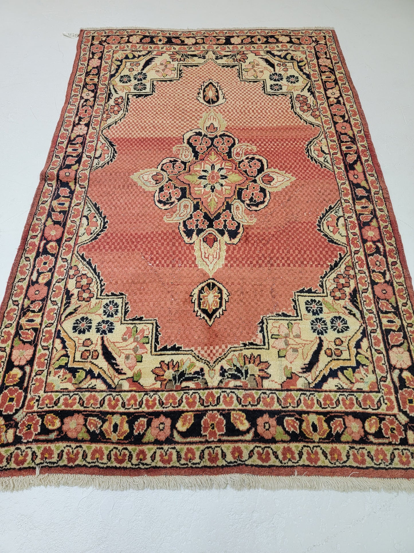 Antique Hand-Knotted Wool Area Rug Mahal 4'5" x 6'10"