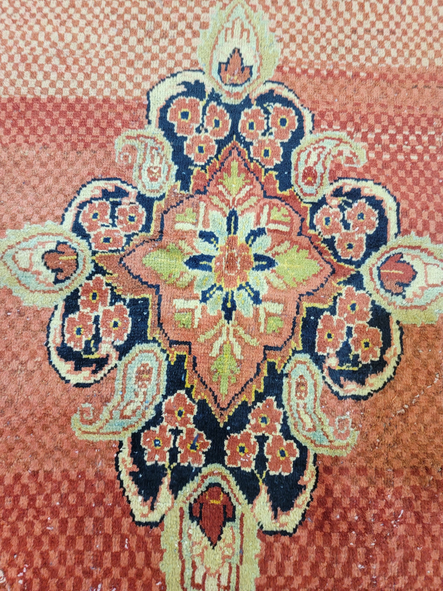 Antique Hand-Knotted Wool Area Rug Mahal 4'5" x 6'10"