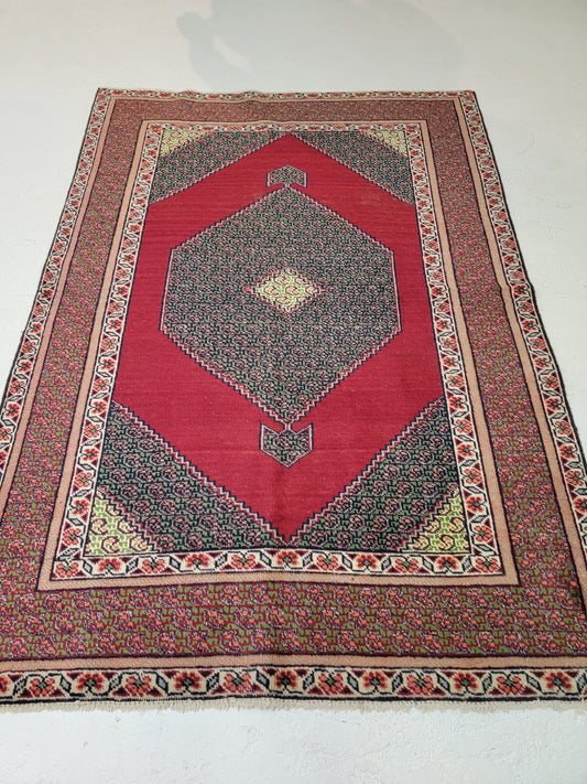 Antique Hand-Knotted Wool Area Rug Tabriz Open Field 4'4" x 6'2"
