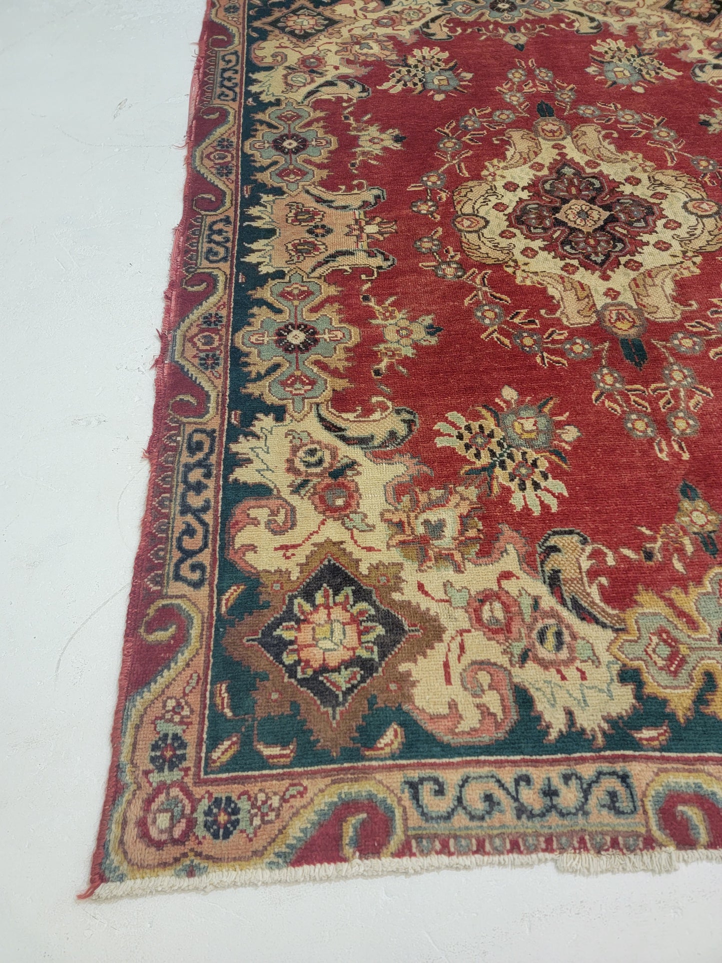 Antique Hand-Knotted Wool Area Rug Tabriz 4'5" x 6'