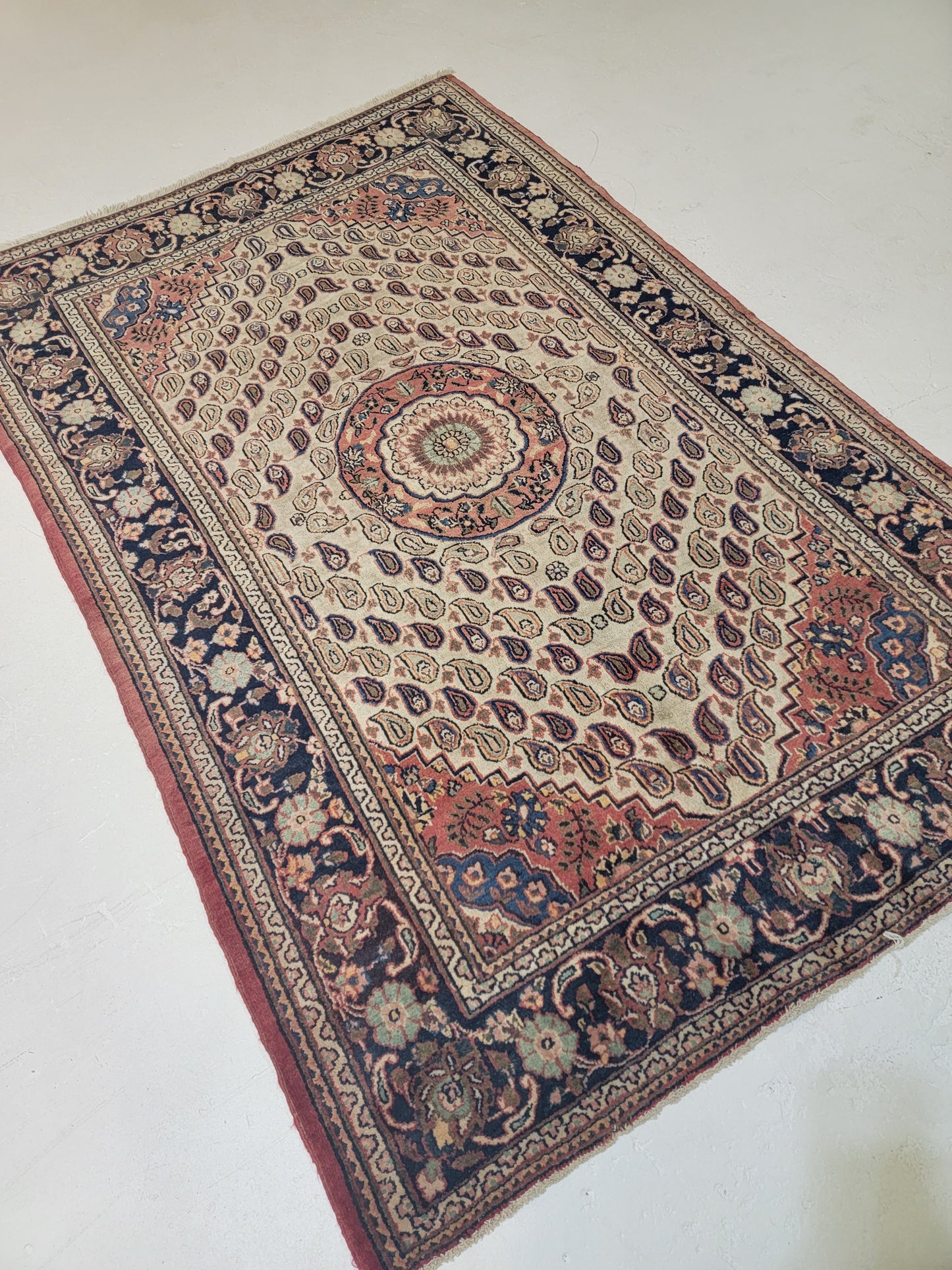 Antique Hand-Knotted Wool Area Rug Tabriz 4'2" x 6'5"