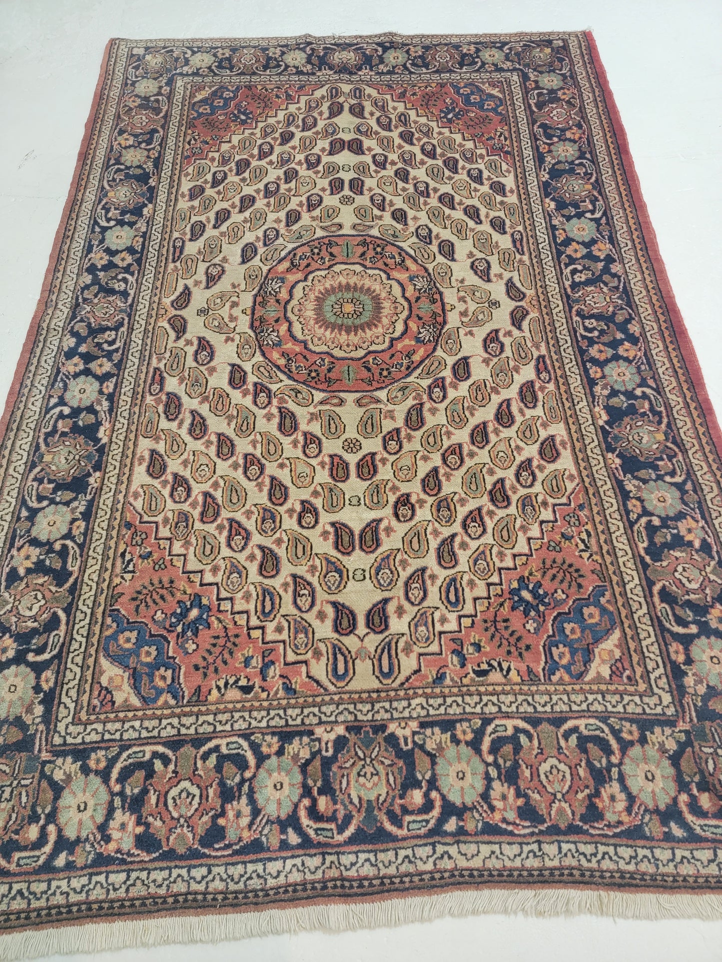 Antique Hand-Knotted Wool Area Rug Tabriz 4'2" x 6'5"
