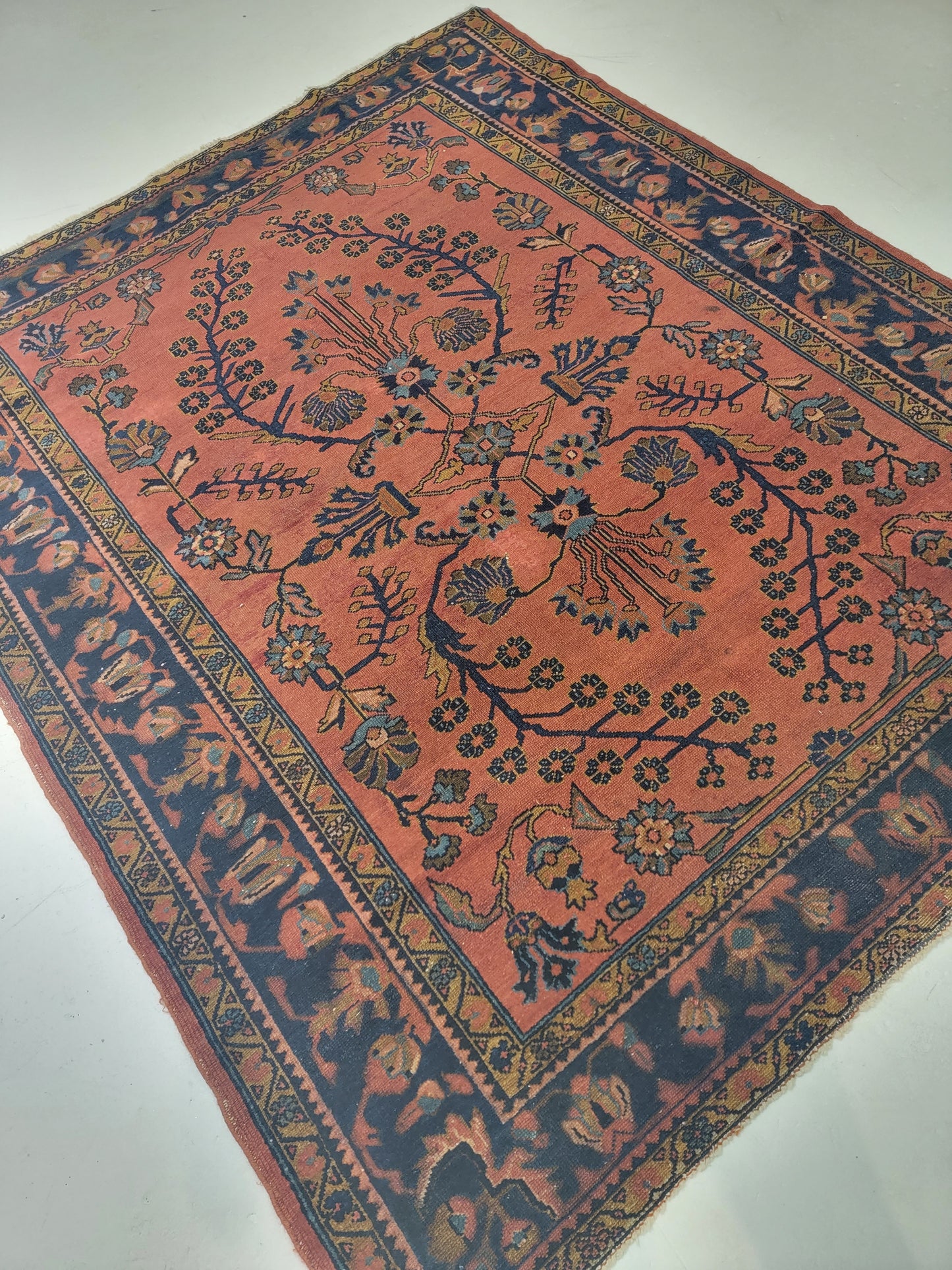 Antique Hand-Knotted Wool Area Rug Armenian Lillian 5'2" x 6'3"