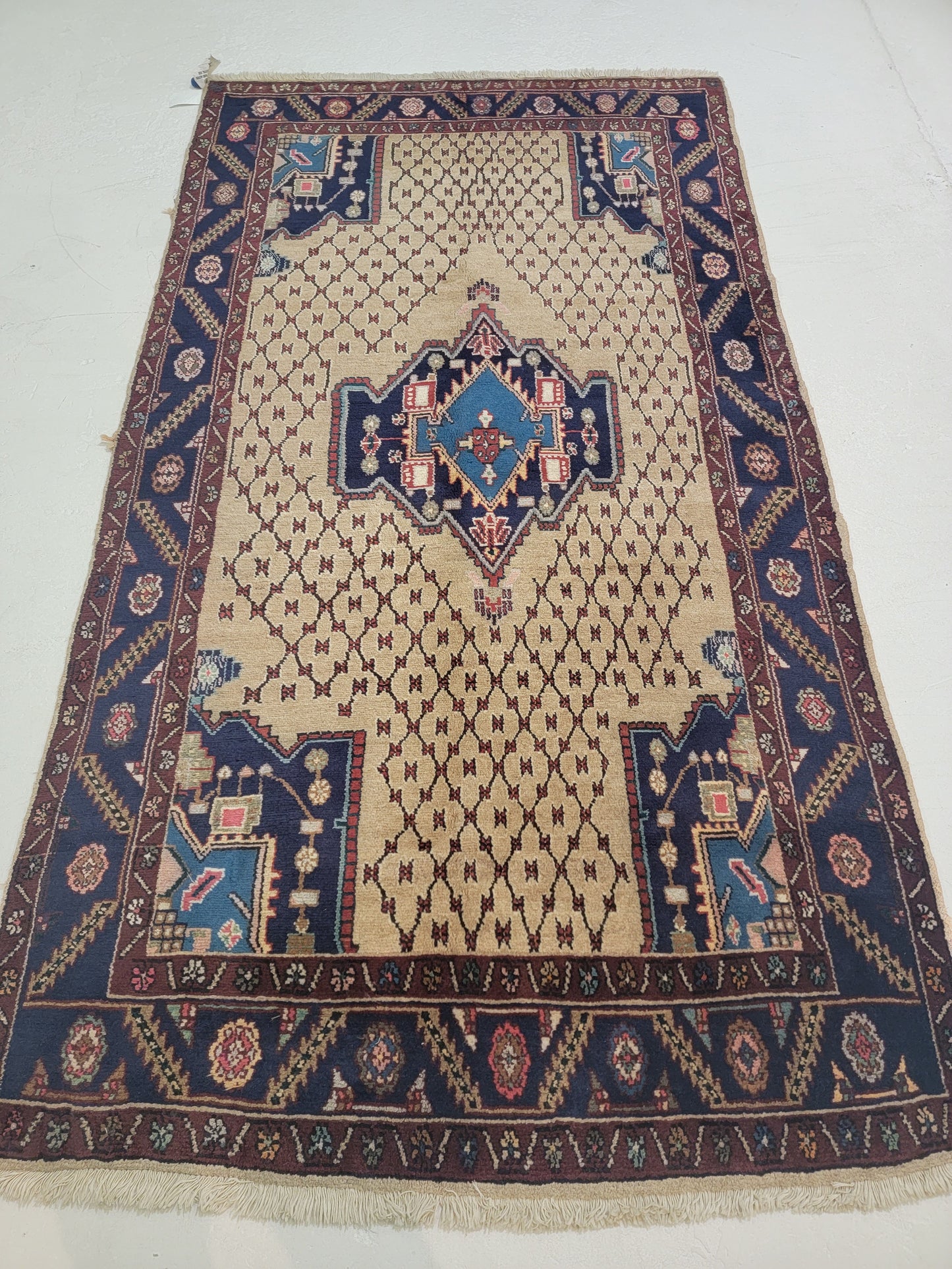 Antique Hand-Knotted Wool Area Rug Songhor Koliai 4' x 7'5"