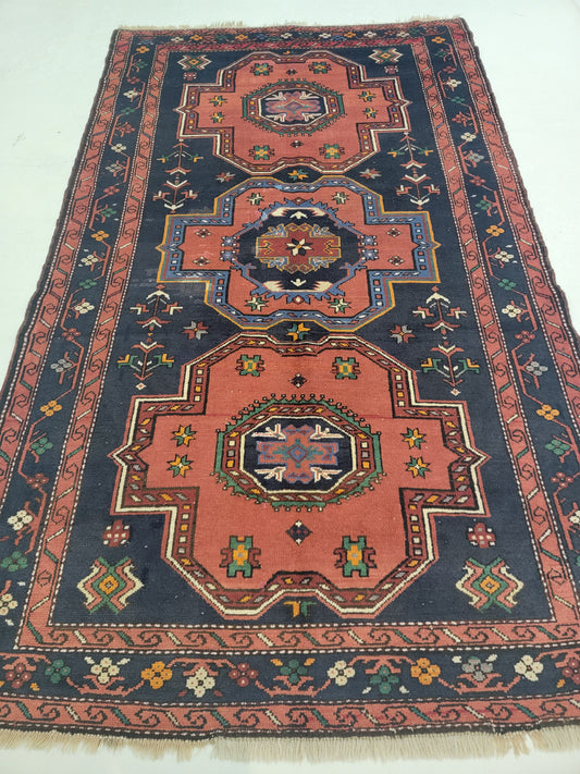 Antique Hand-Knotted Wool Gallery Size Malayer 4'7" x 7'6"