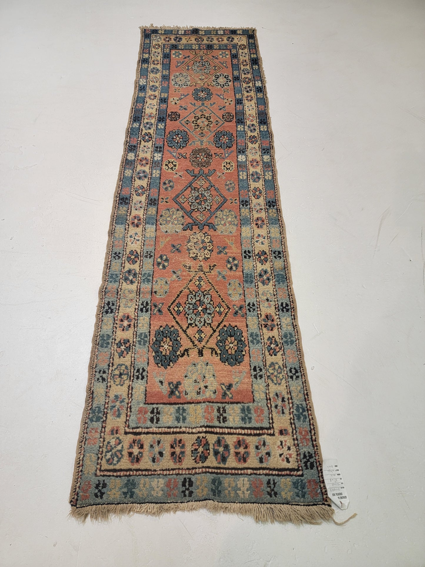 Antique Hand-Knotted Wool Runner Heriz Serapi 2'2" x 8'