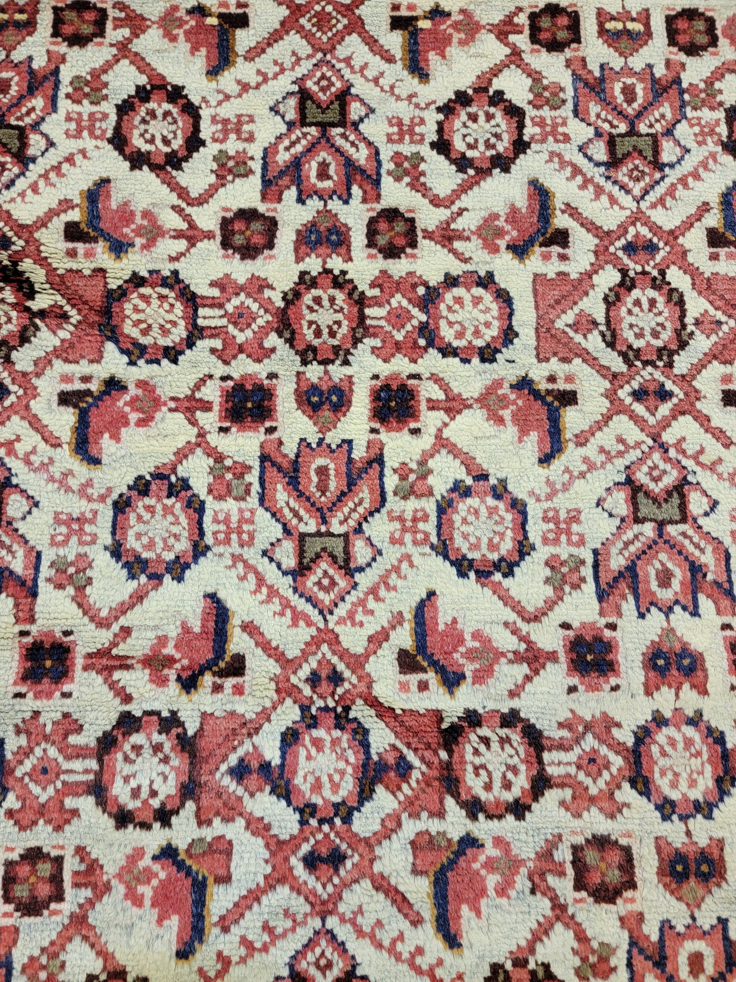 Antique Hand-Knotted Wool Runner Meshkabad 3'6" x 13'2"