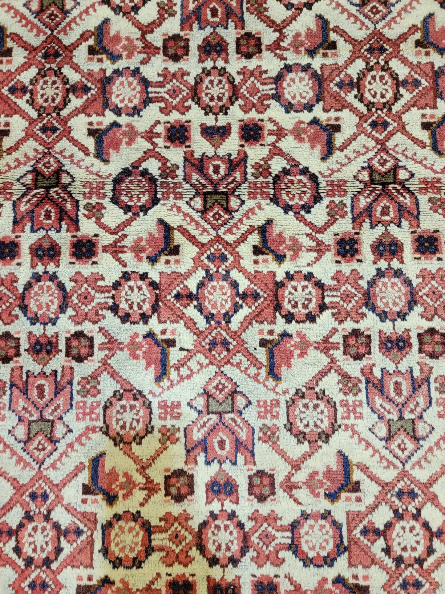 Antique Hand-Knotted Wool Runner Meshkabad 3'6" x 13'2"