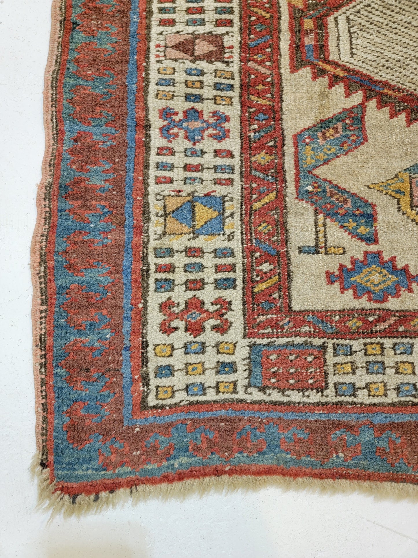 Antique Hand-Knotted Wool Runner Sarab 3'4" x 10'2"