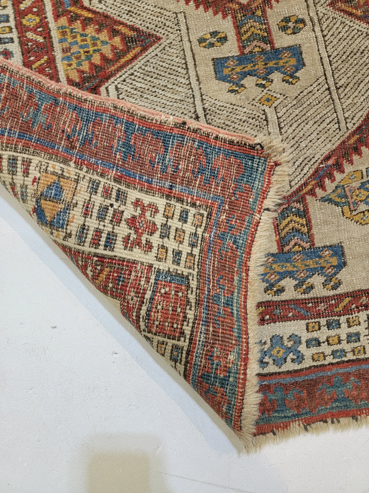 Antique Hand-Knotted Wool Runner Sarab 3'4" x 10'2"