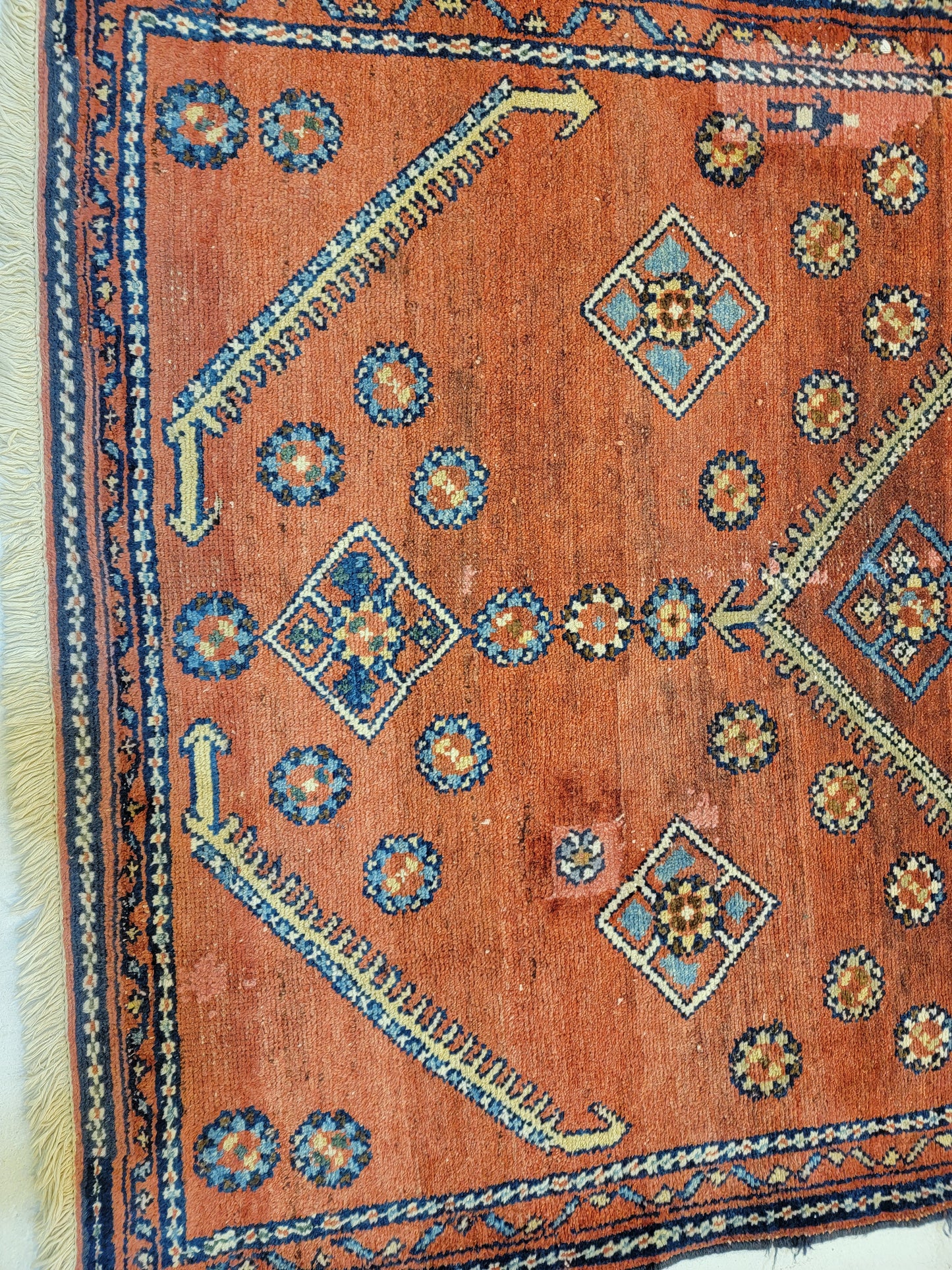 Antique Hand-Knotted Wool Runner Malayer 3'8" x 8'8"
