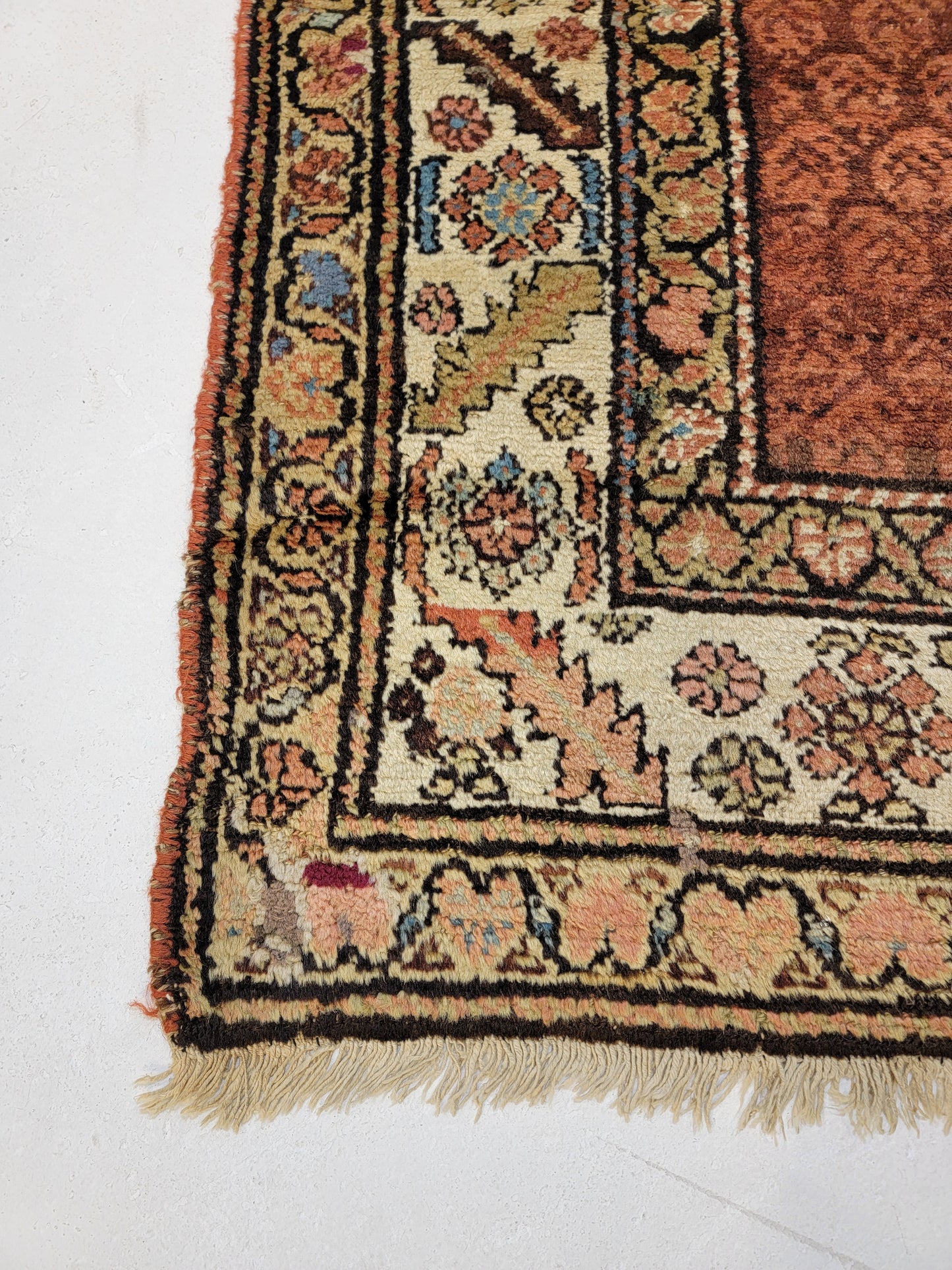 Antique Hand-Knotted Wool Runner Sultanabad Collectible 3' x 10'2"