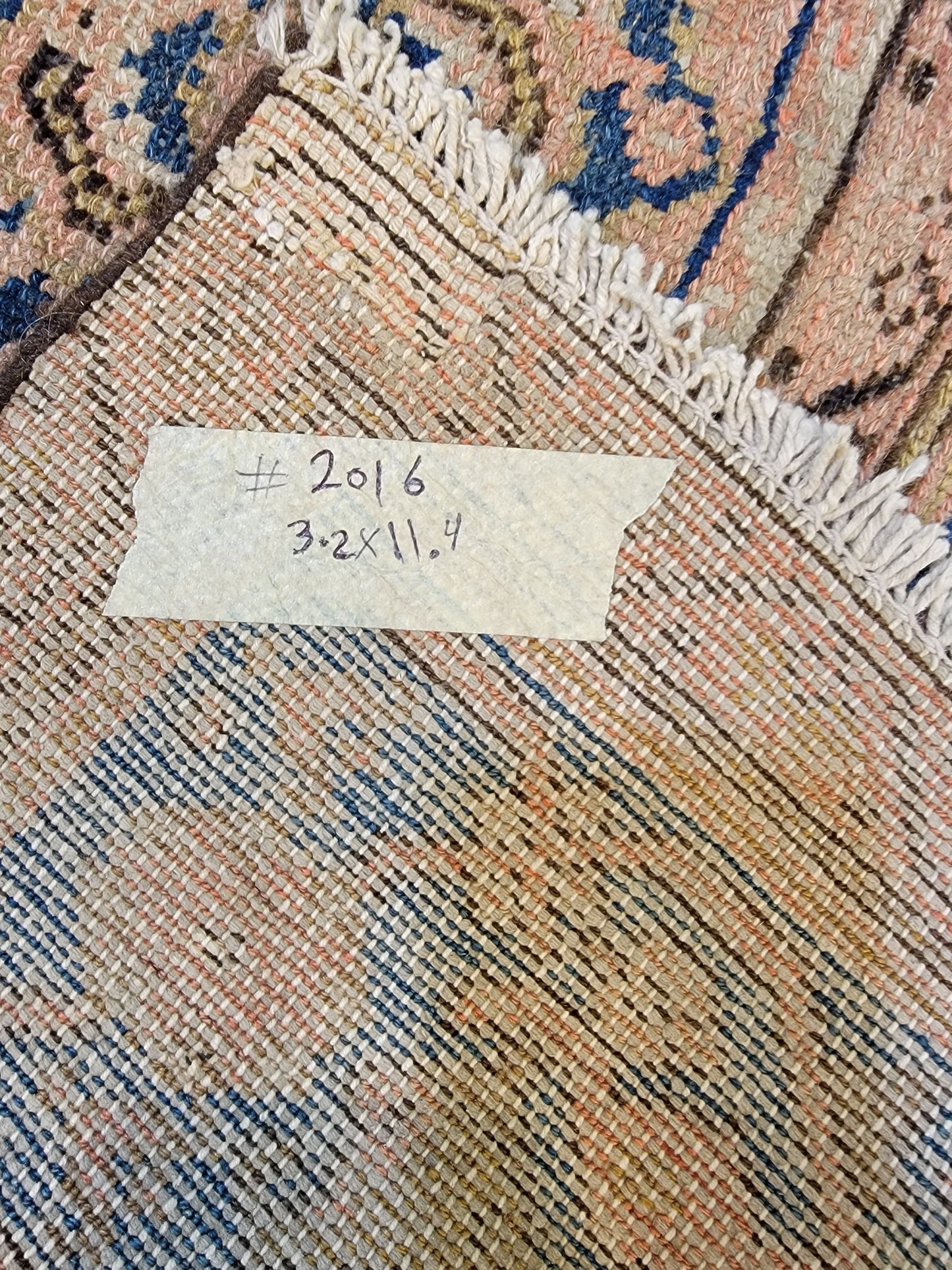 Antique Hand-Knotted Wool Runner Malayer 3'2" x 11'4"
