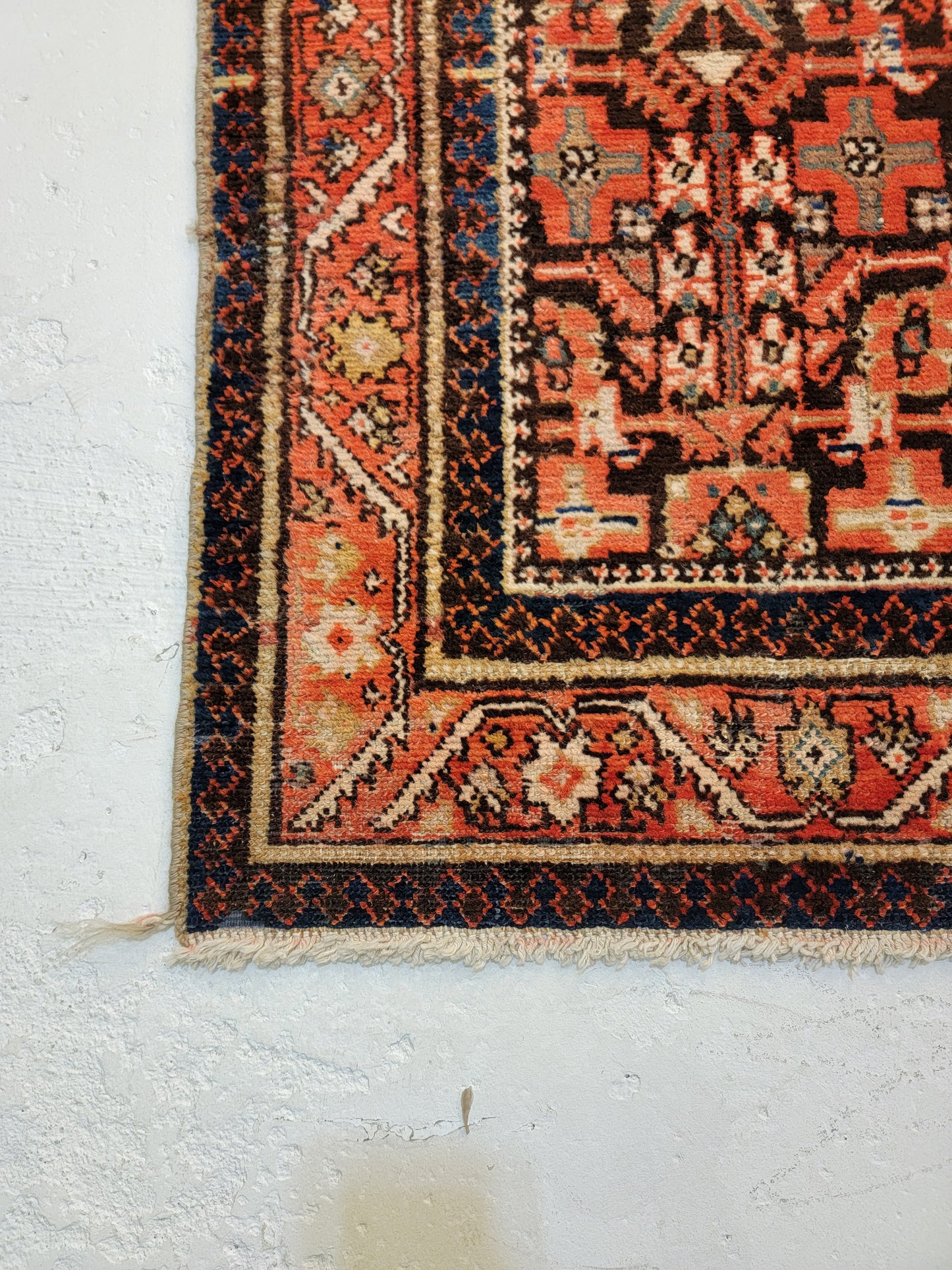 Antique Hand-Knotted Wool Runner Malayer 3'4" x 11'5"