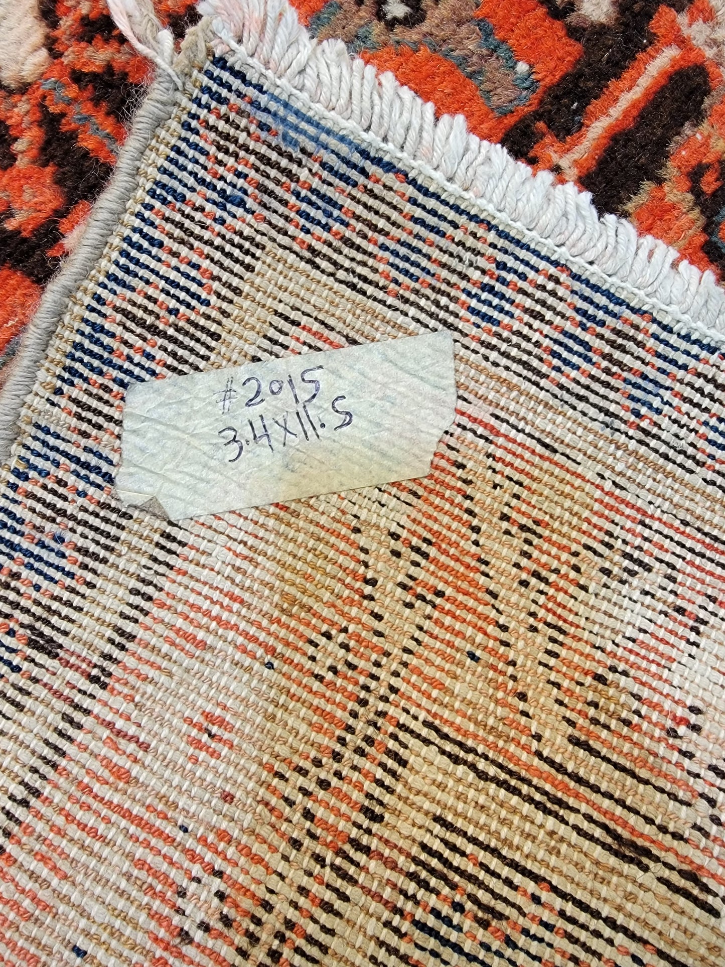 Antique Hand-Knotted Wool Runner Malayer 3'4" x 11'5"