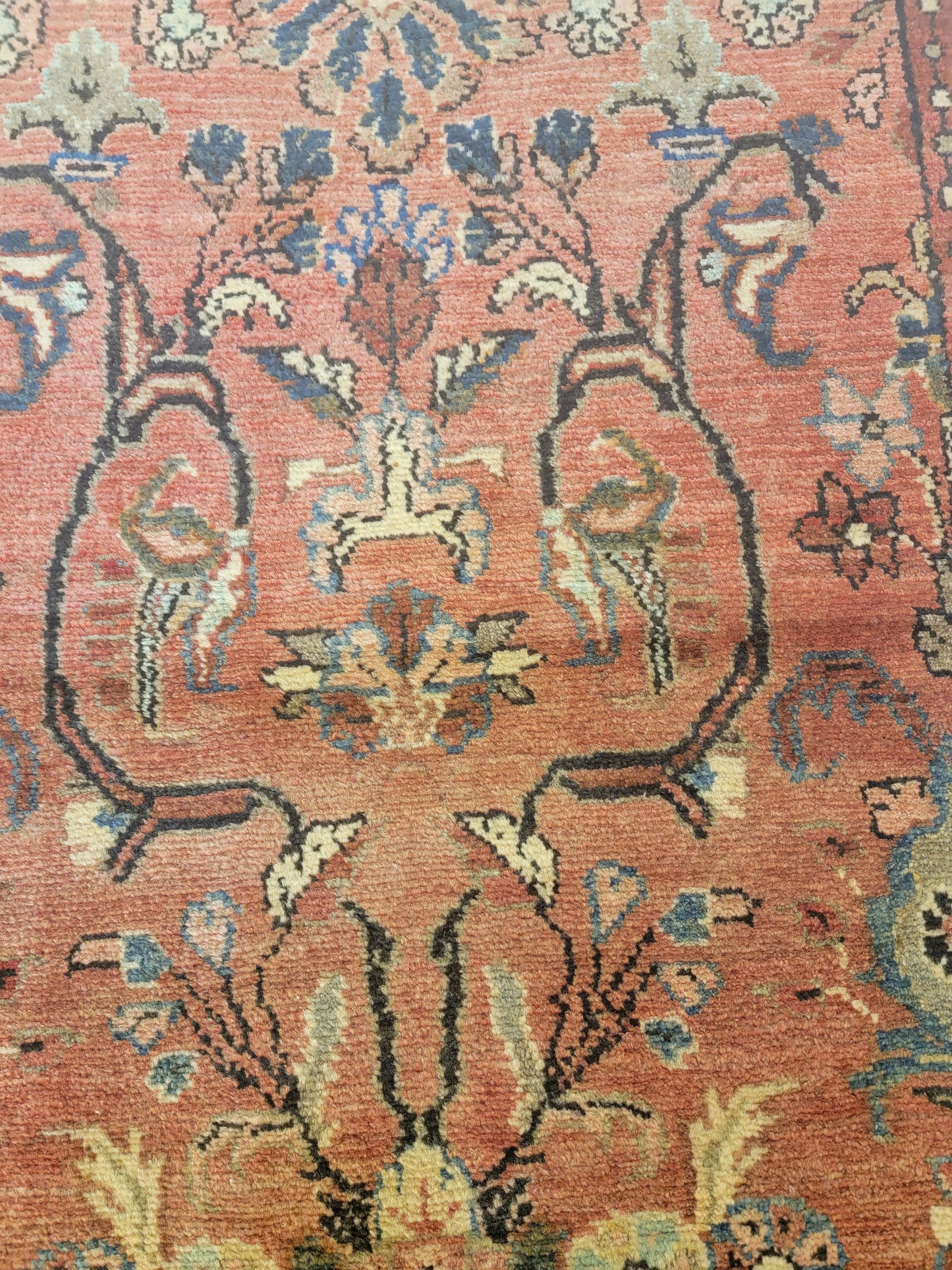 Antique Hand-Knotted Wool Runner Hamedan 3'4" x 13'