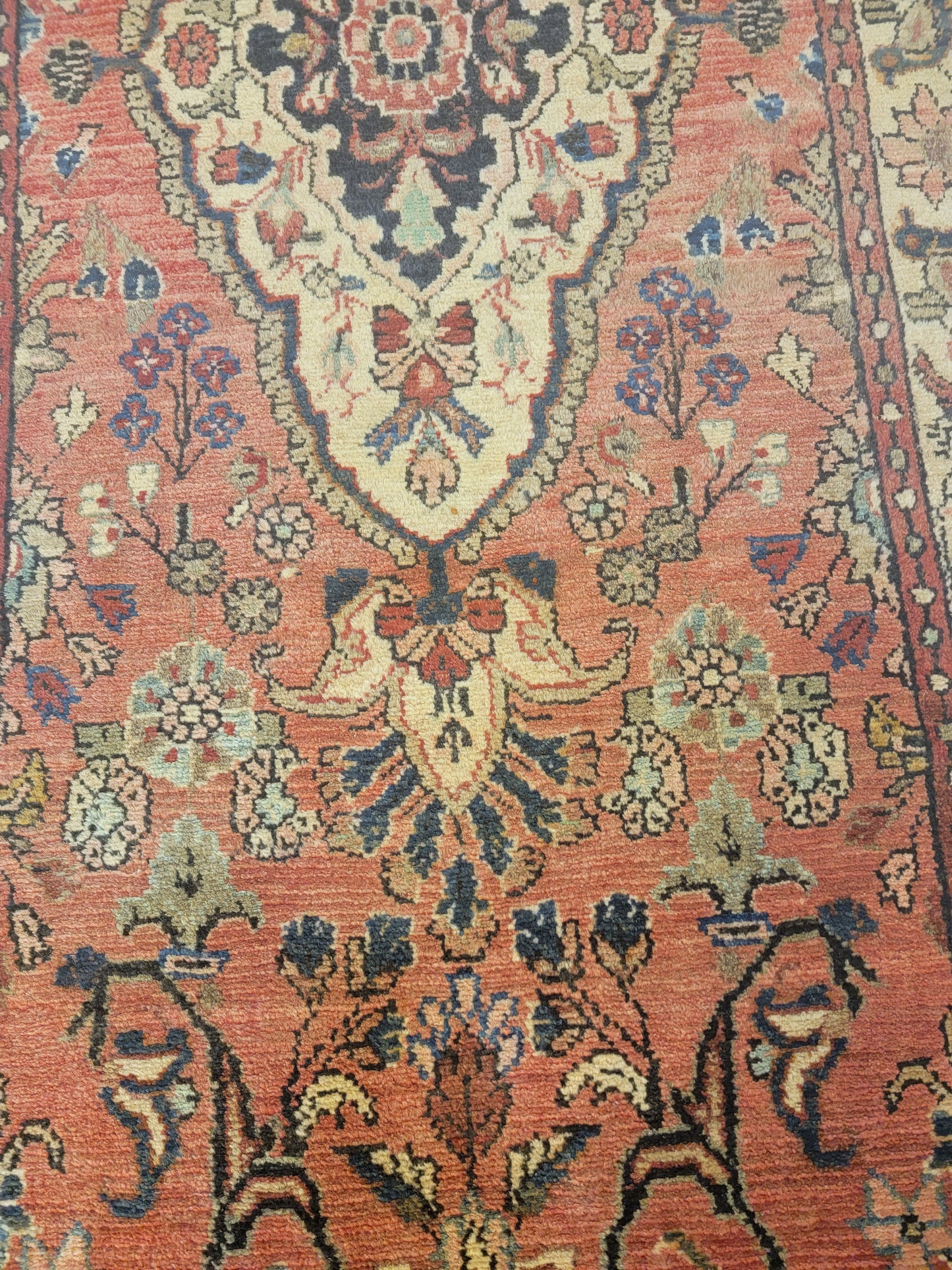 Antique Hand-Knotted Wool Runner Hamedan 3'4" x 13'