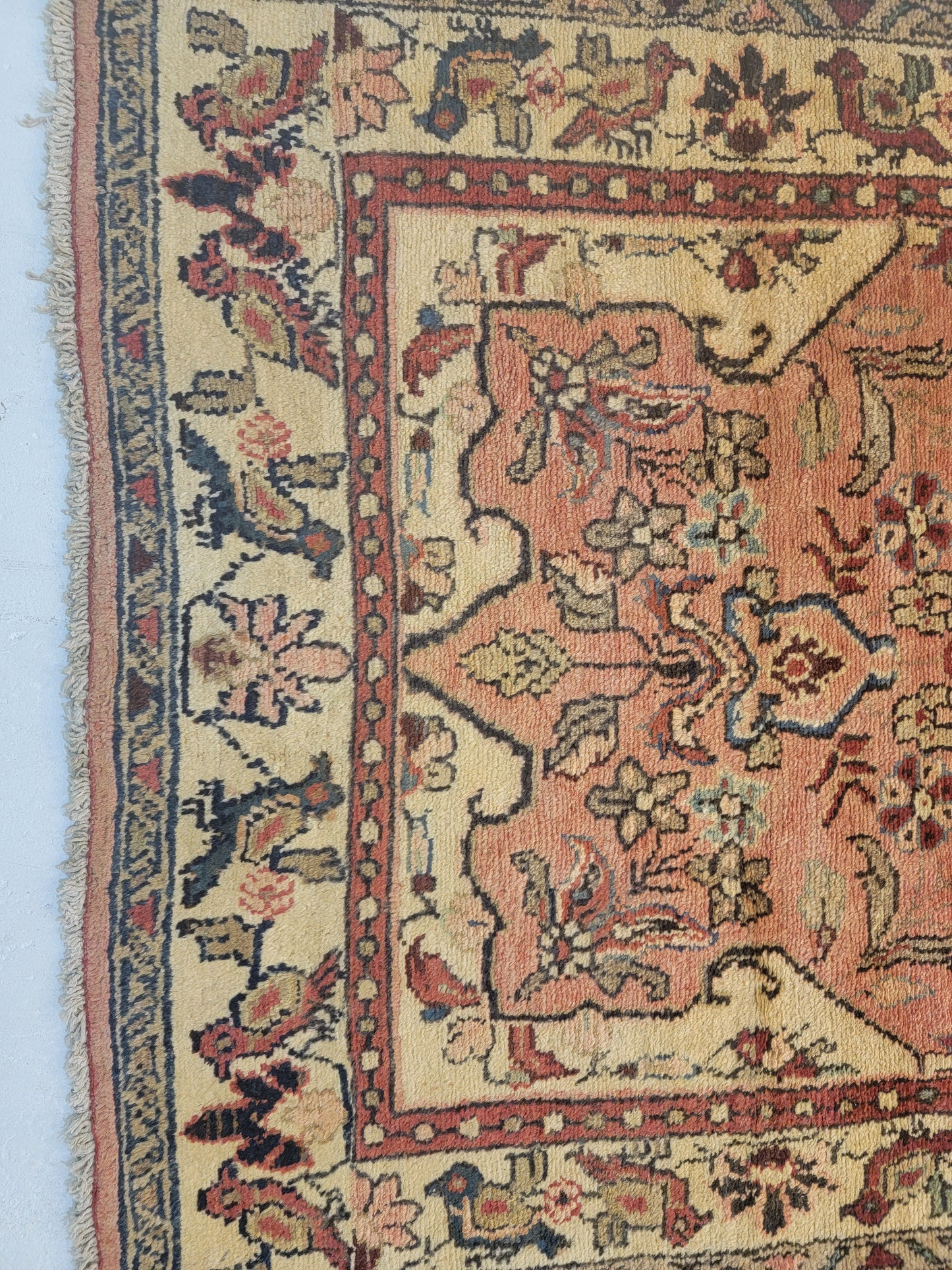 Antique Hand-Knotted Wool Runner Hamedan 3'4" x 13'