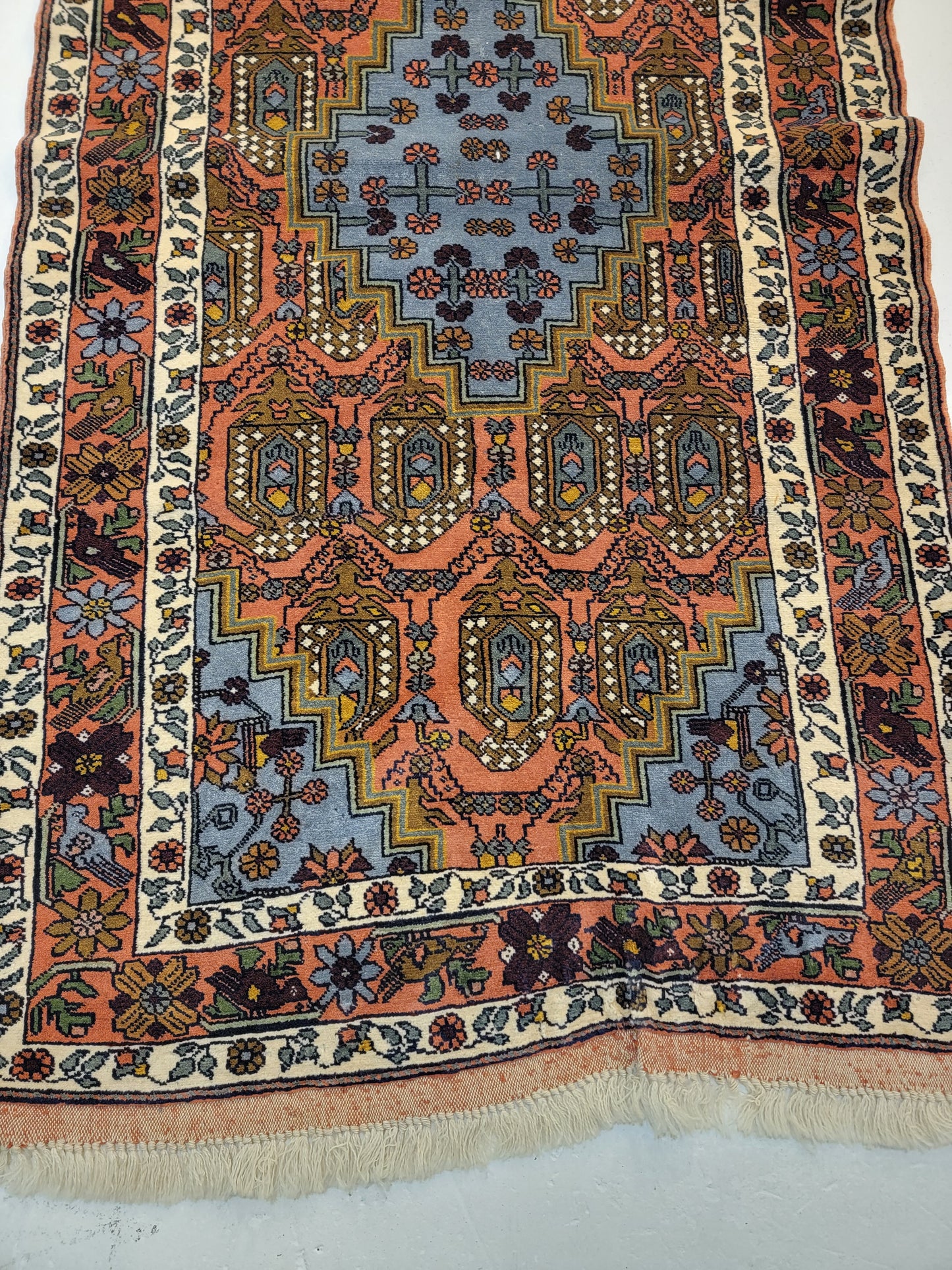 Antique Hand-Knotted Wool Runner Baluch 2'8" x 13'11"