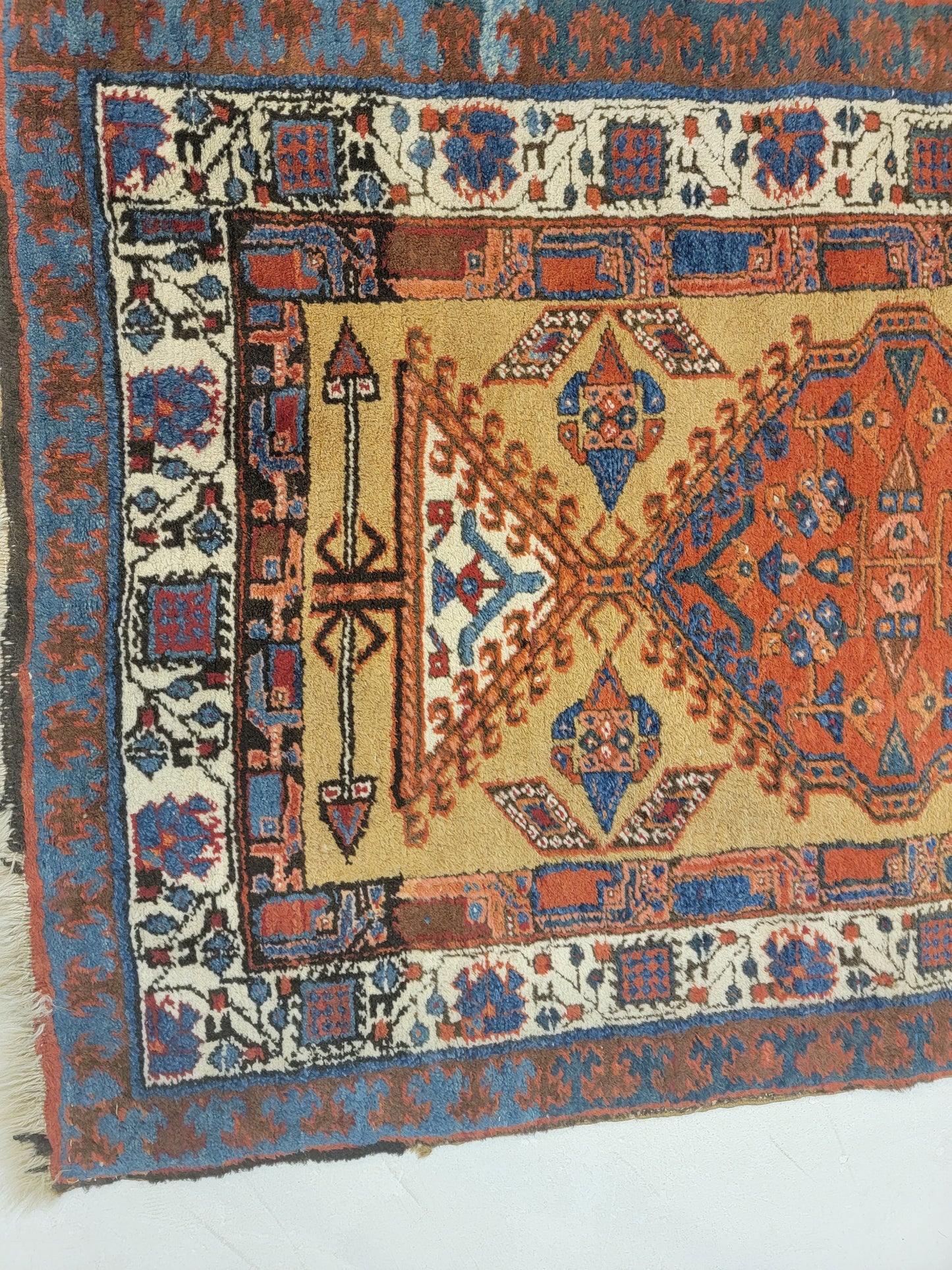 Antique Hand-Knotted Wool Runner Bakshaish Serapi 2'11" x 10'10"