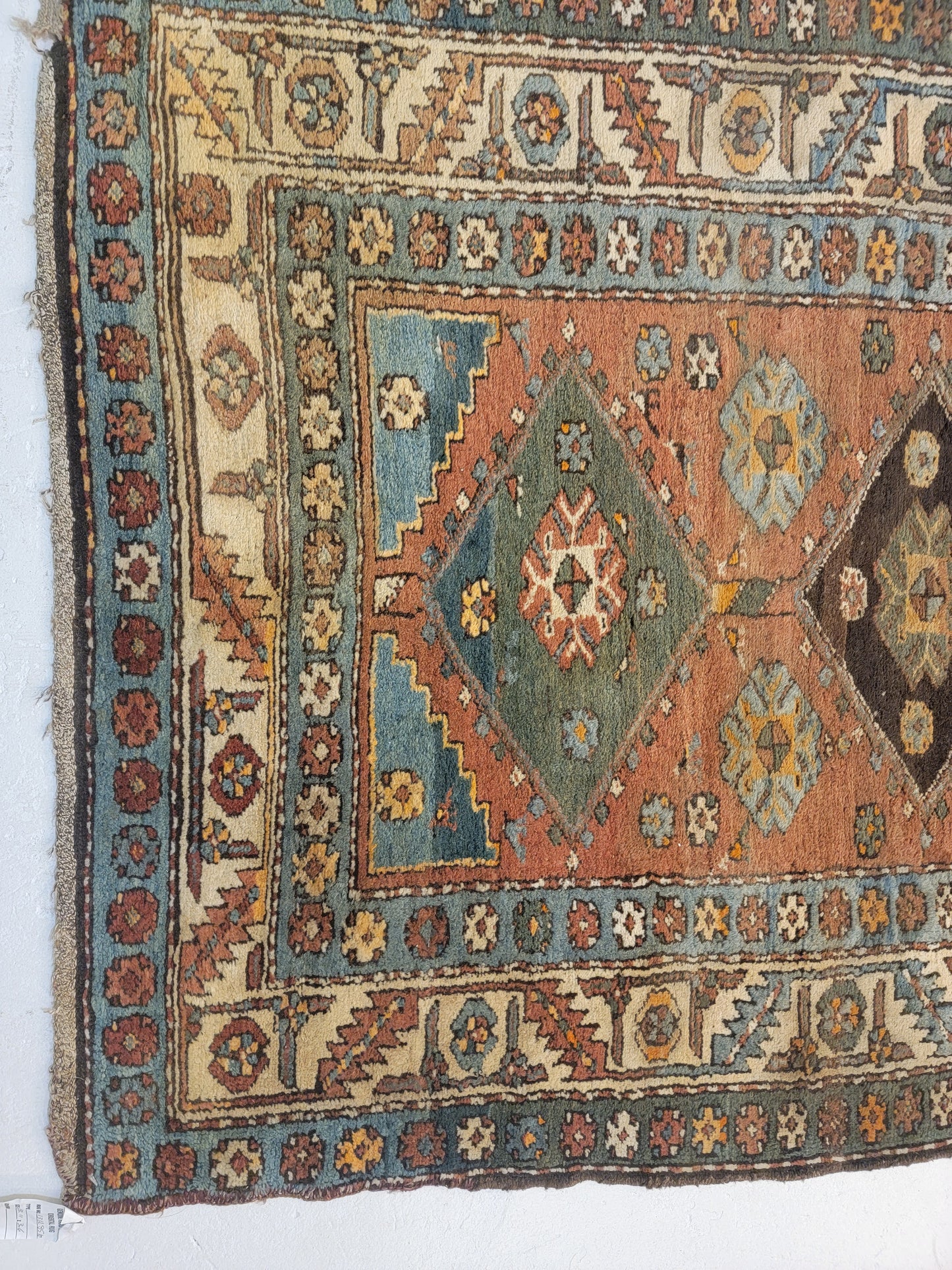 Antique Hand-Knotted Wool Runner Serapi 3'6" x 13'11"