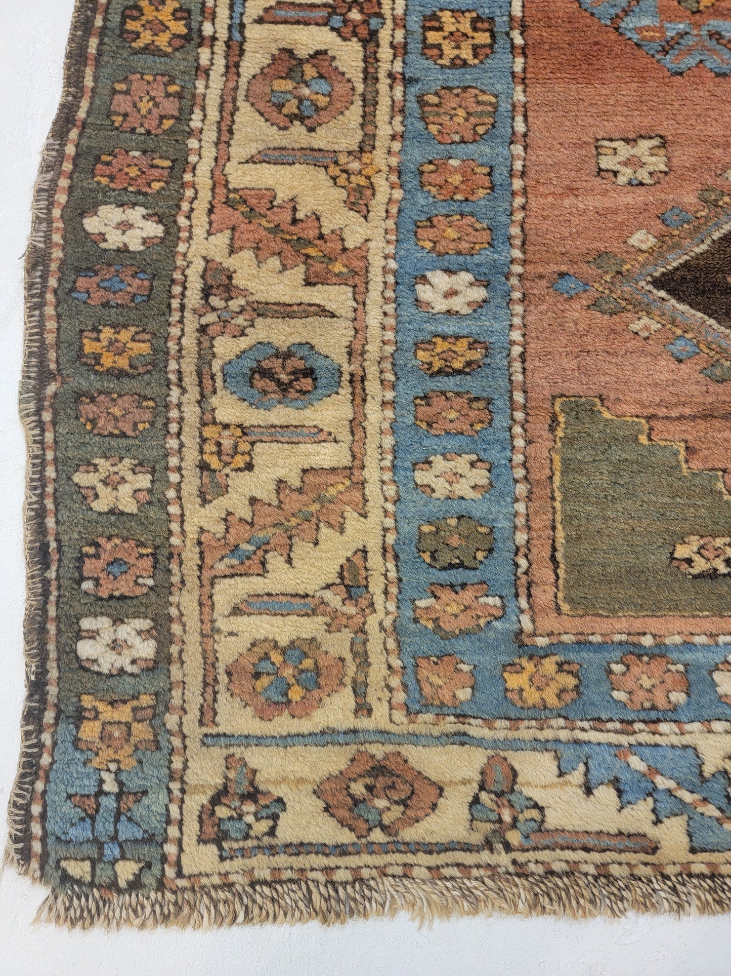 Antique Hand-Knotted Wool Runner Serapi 3'6" x 13'11"