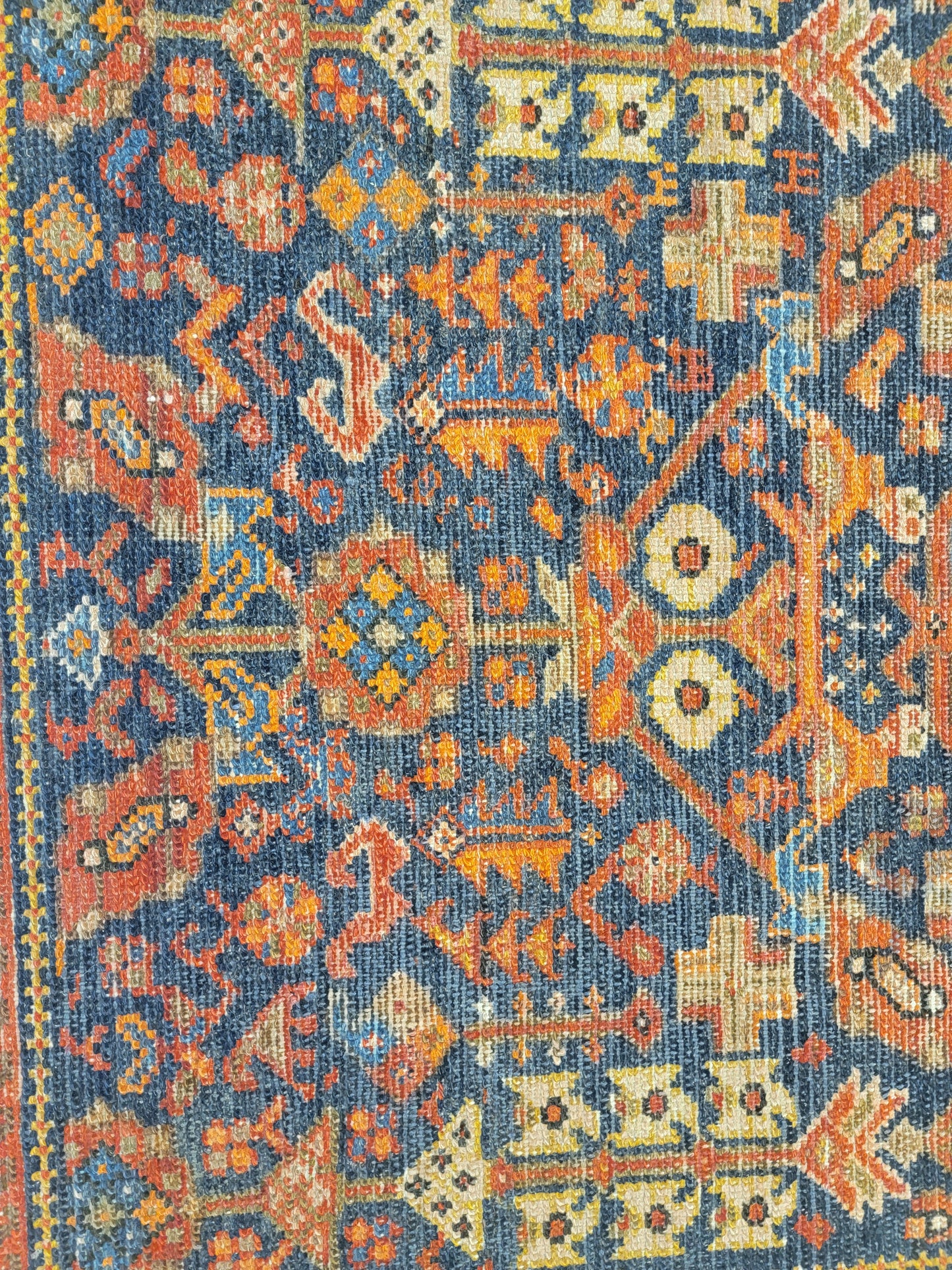 Antique Hand-Knotted Wool Runner Malayer 3'6" x 15'6"