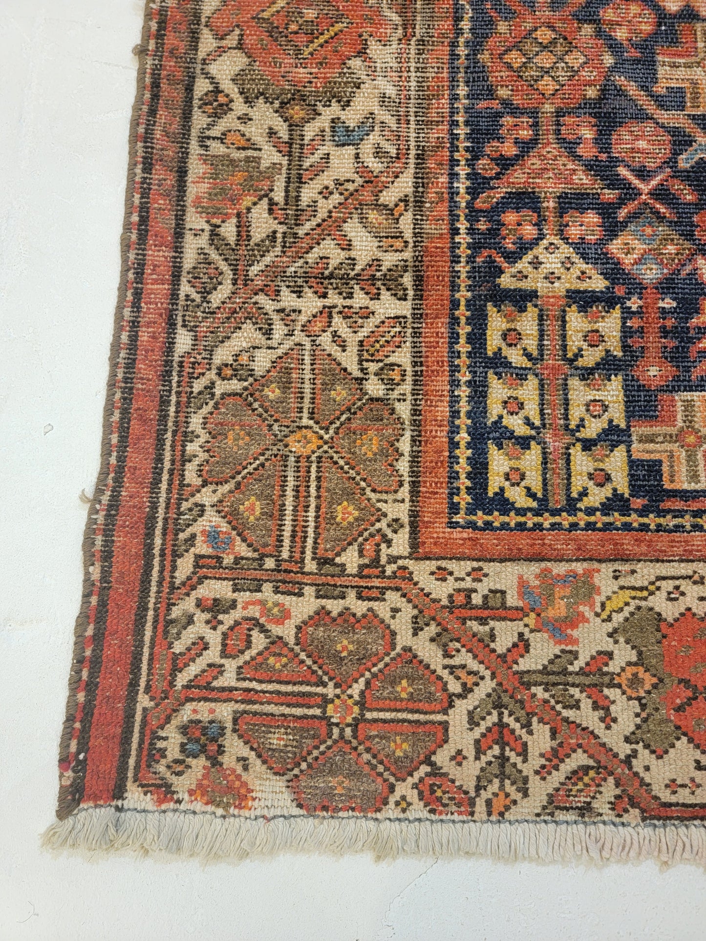 Antique Hand-Knotted Wool Runner Malayer 3'6" x 15'6"
